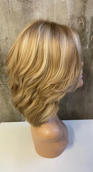 100% VIRGIN EUROPEAN HUMAN HAIR ROOTED BLONDE MIX 24/14/12 6LYR 043