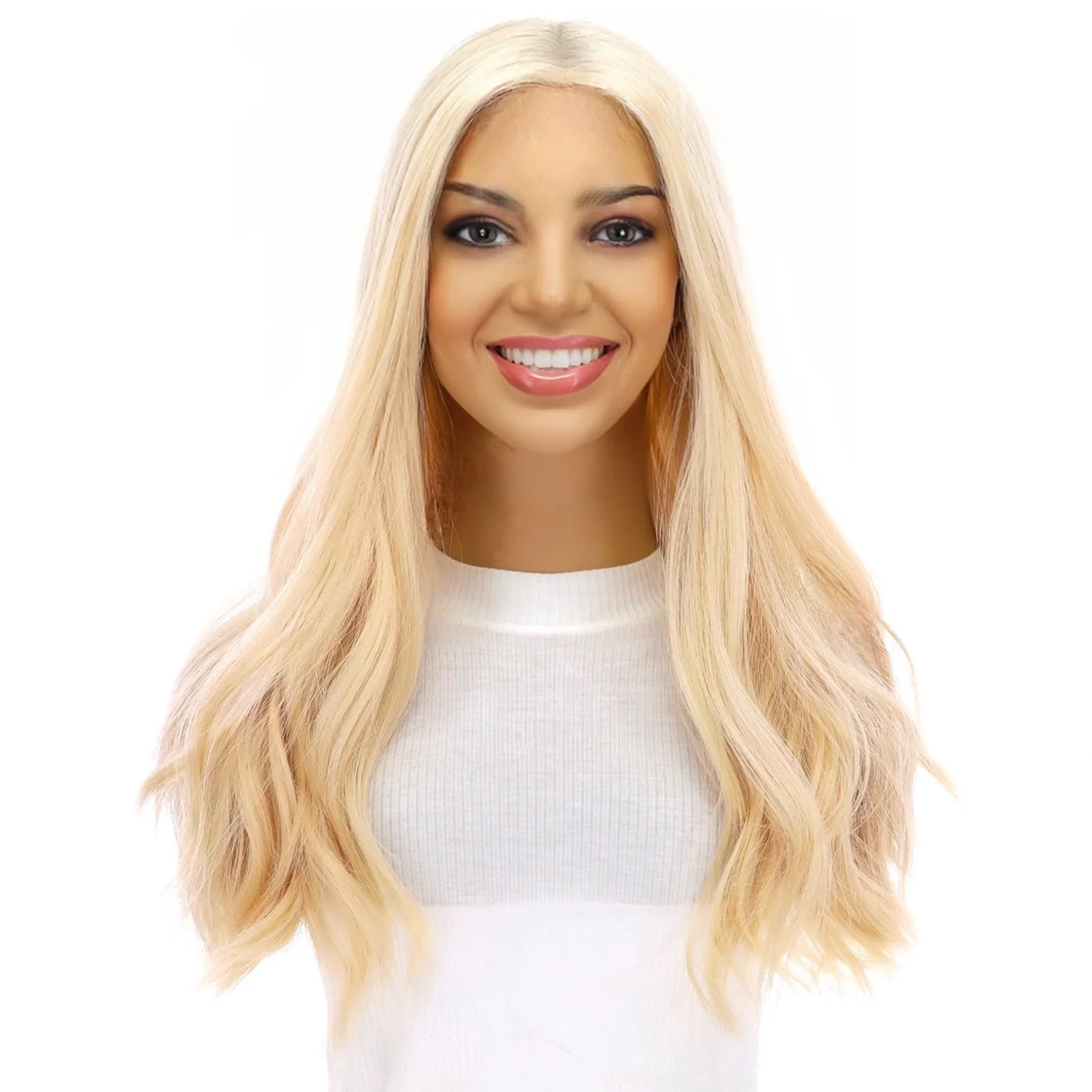 20" Divine Lace Top Wig Warm Platinum Blonde w/ No Rooting