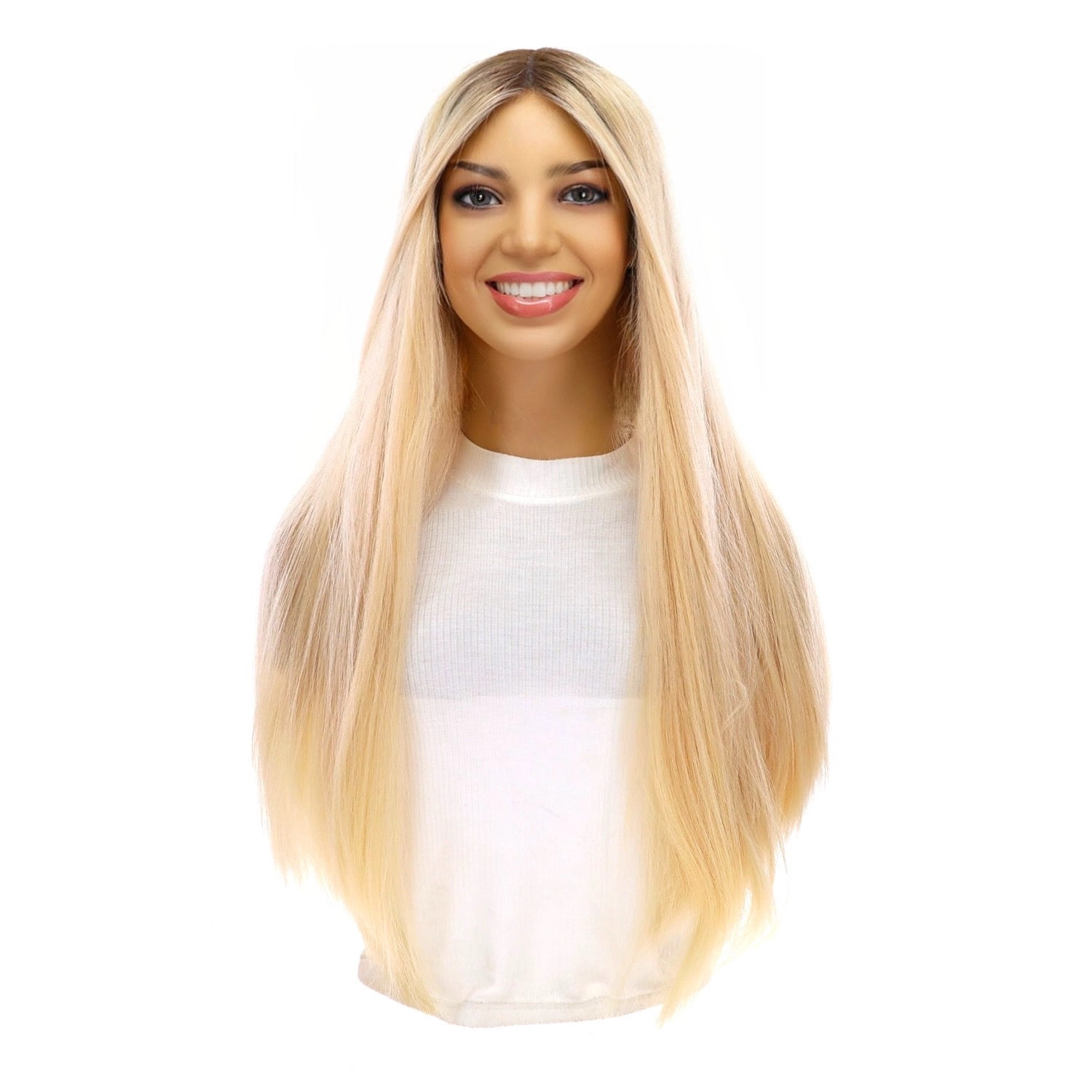24" Divine Lace Top Wig Warm Platinum Blonde