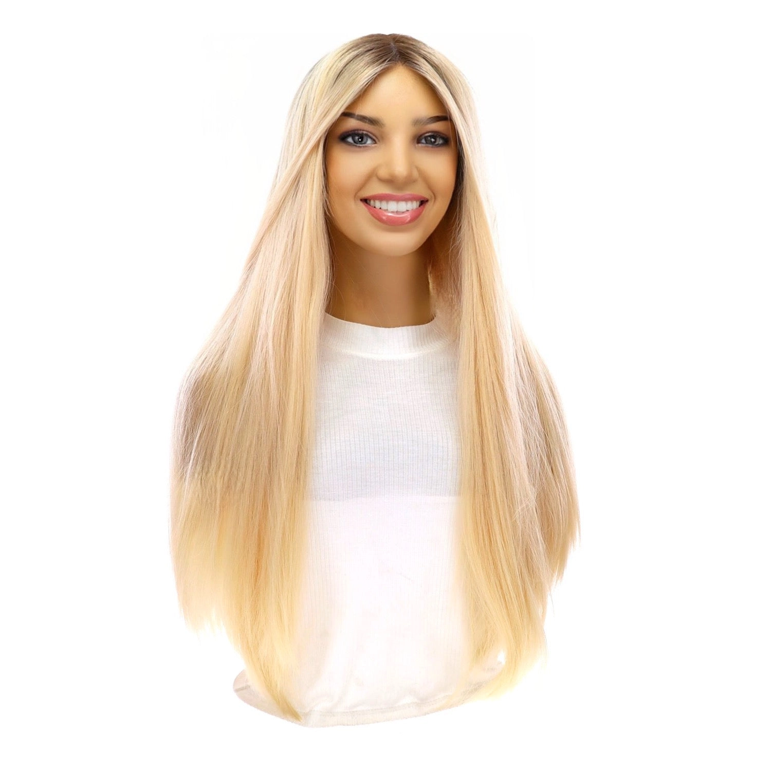 24" Divine Lace Top Wig Warm Platinum Blonde