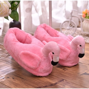 Animal Slippers Winter Women Home Slippers Indoor Warm Flamingo Cartoon
