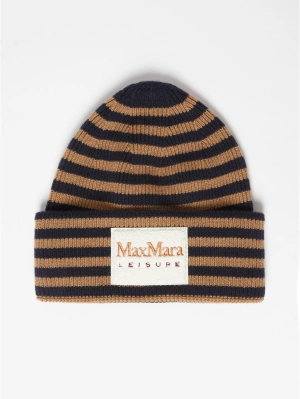 Beanie with Camel/Blue Logo