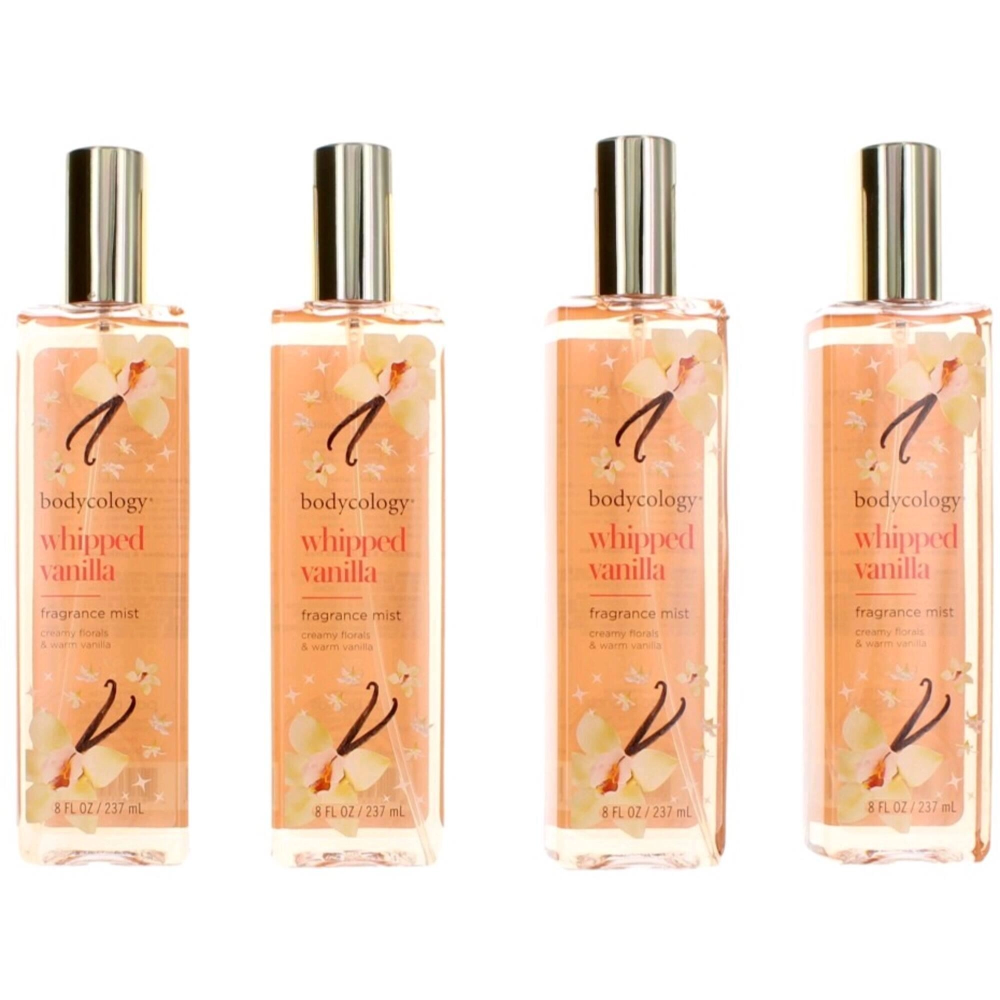 Bodycology Women's Fragrance Mist - 8 oz Each Whipped Vanilla Creamy, Pack of 4