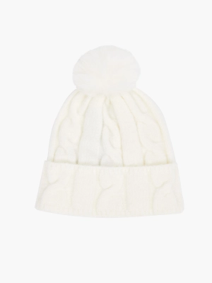 Cable Knit Pom-Pom Beanie