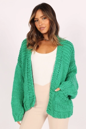 Cara Handknit Cardigan - Green