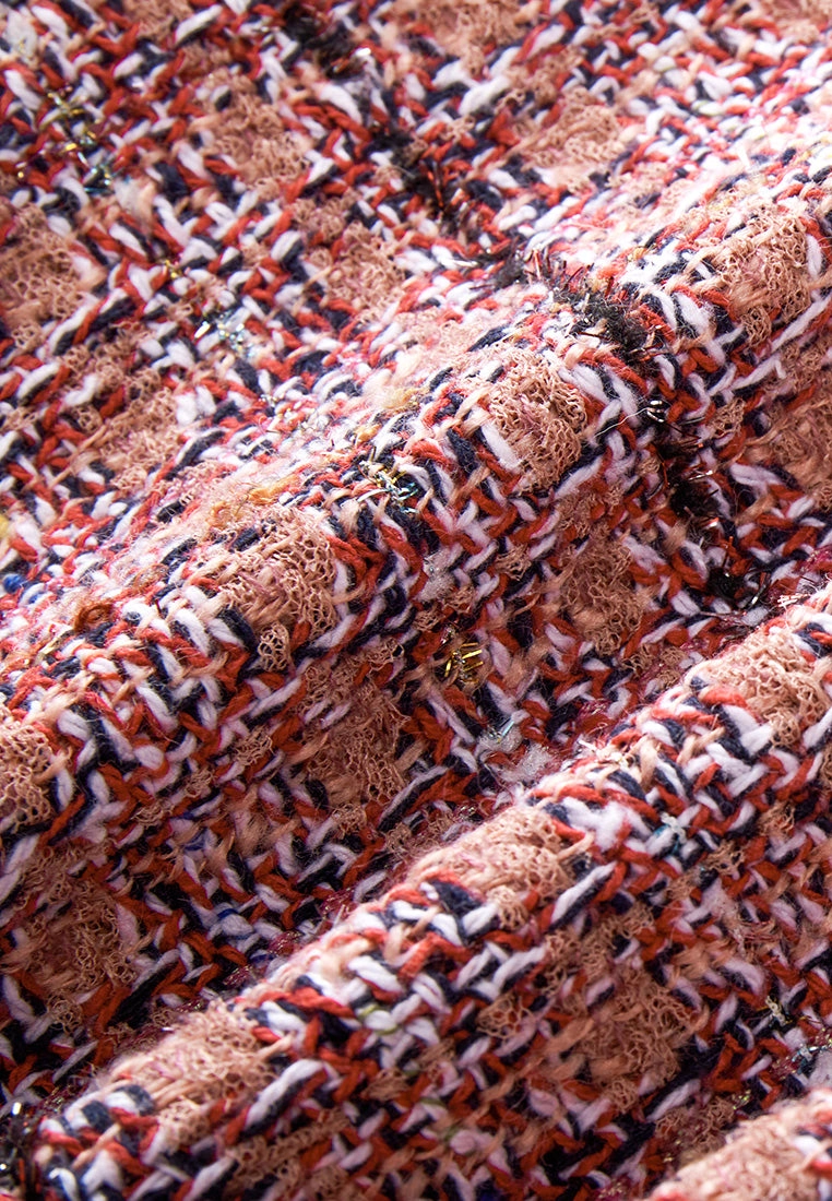 Checked Braid-trim Patch Pocket A-line Dress