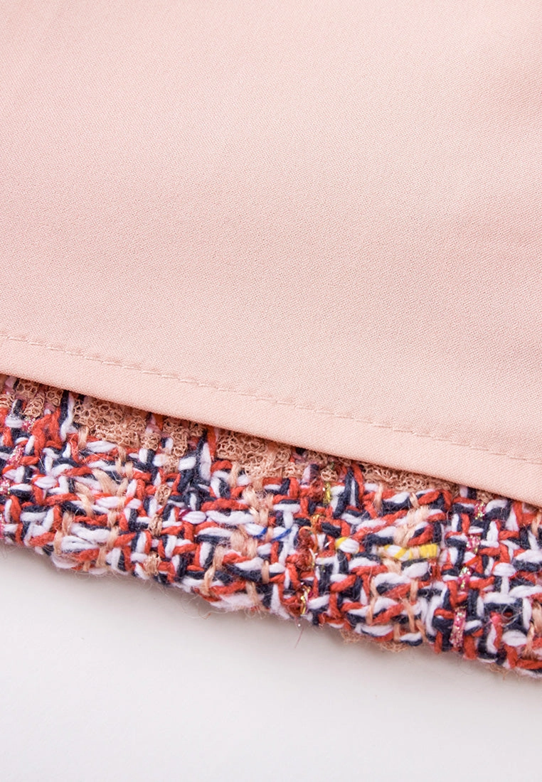 Checked Braid-trim Patch Pocket A-line Dress