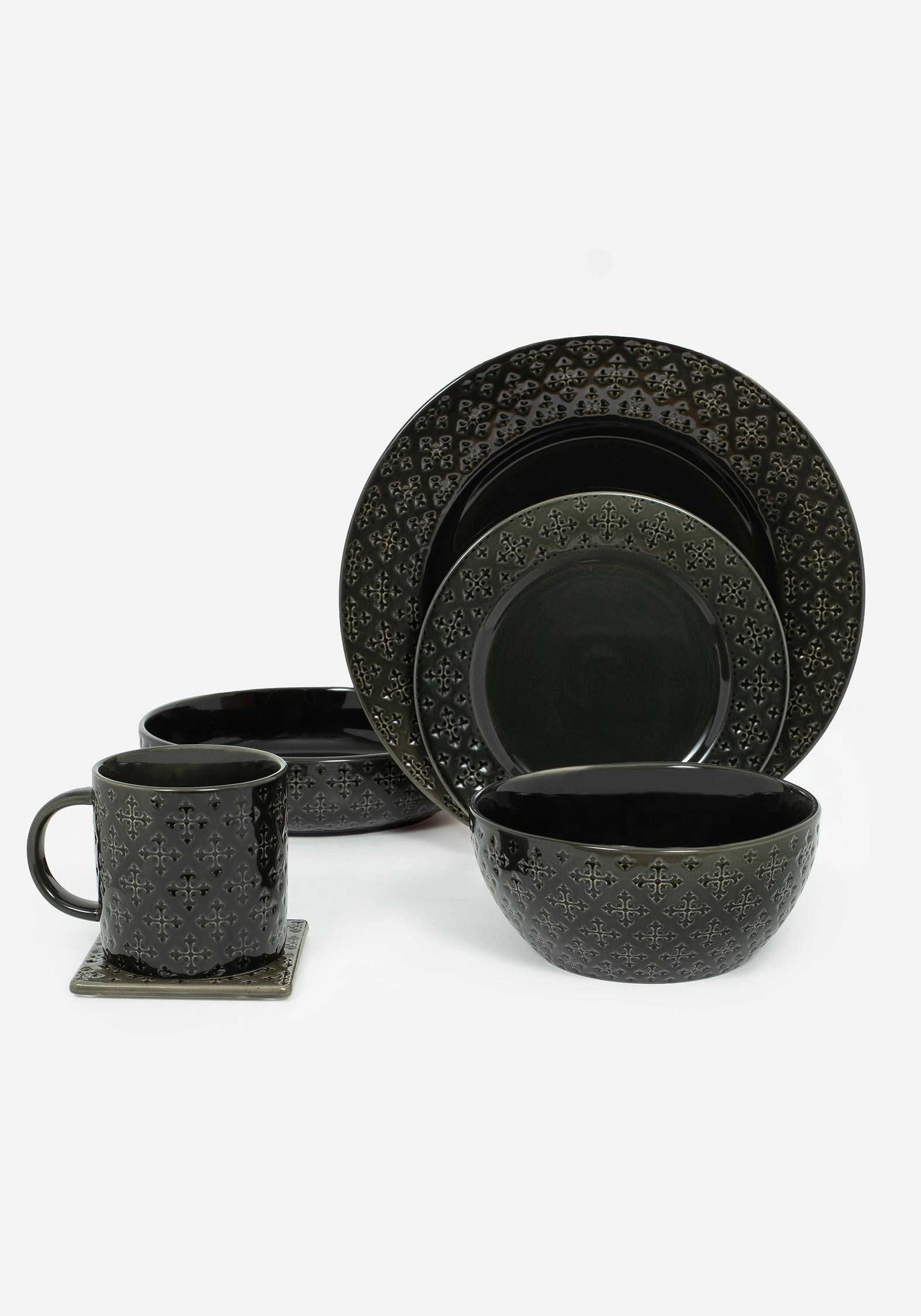 Crux Debossed Ombre Bowl (4 Piece Set)
