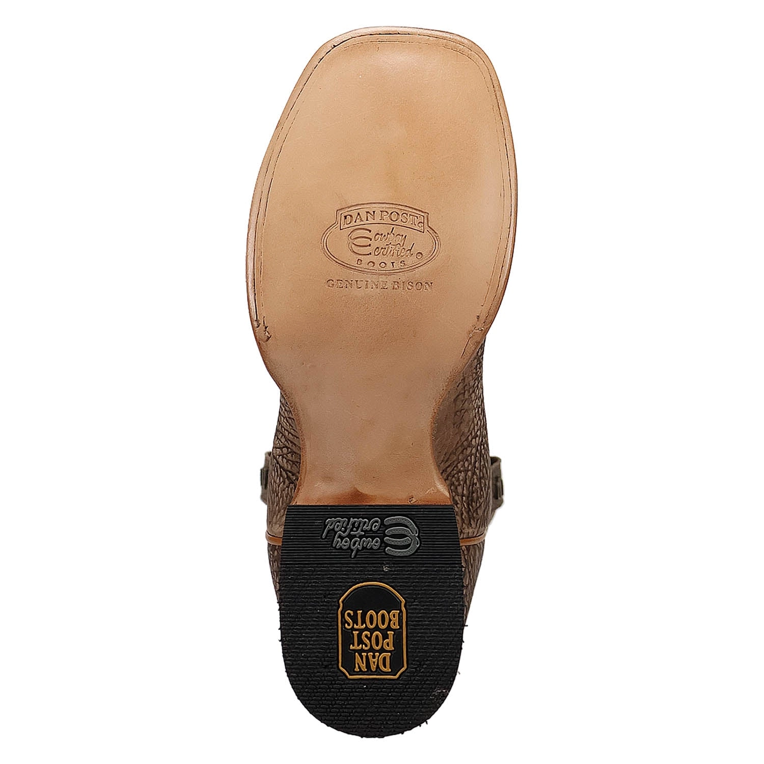 Dan Post Mens Murray Brown Bison Leather Cowboy Boots