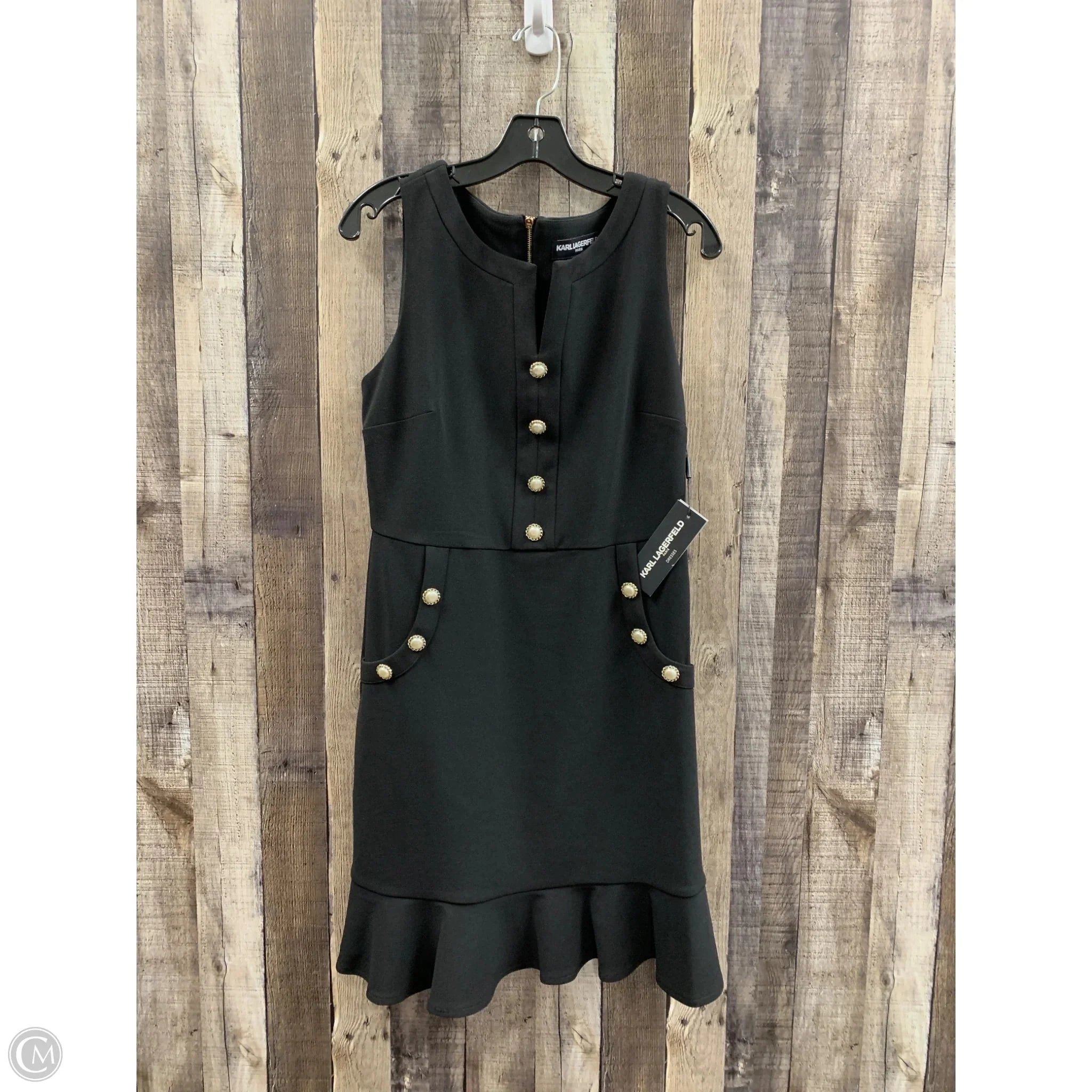 Dress Designer By Karl Lagerfeld In Black, Size: M