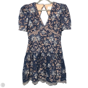 Dress Party Short By Clothes Mentor In Blue & Cream, Size: M