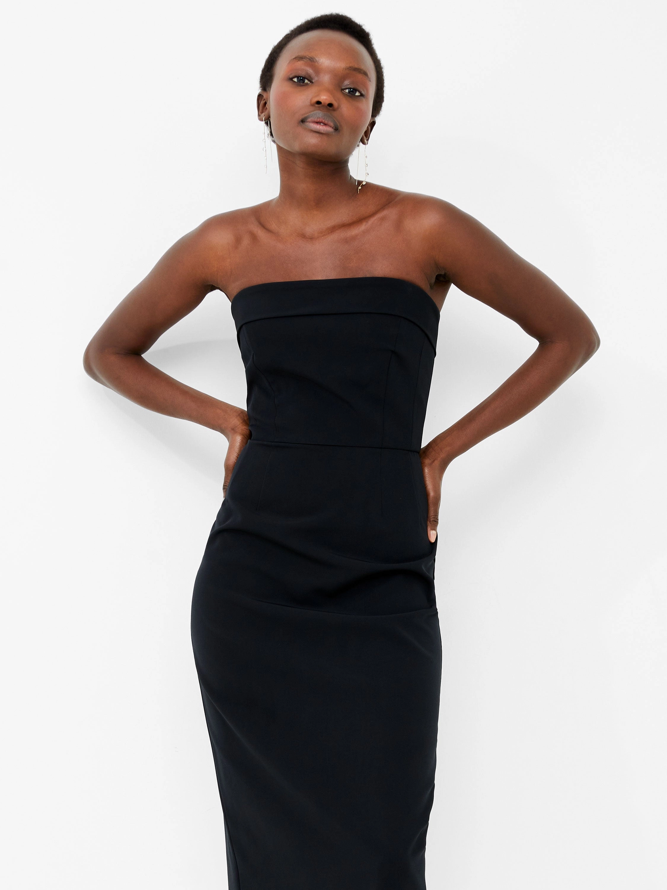 Echo Crepe Bandeau Midi Dress