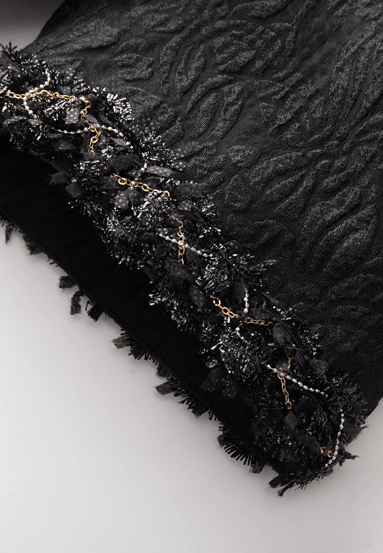 Embossed-pattern Dress