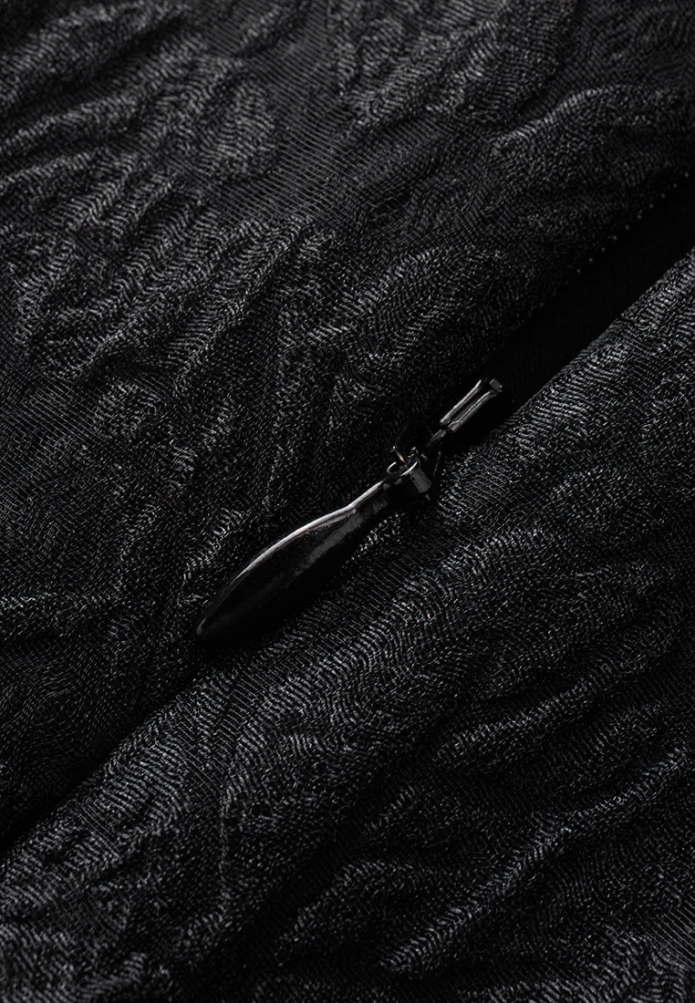 Embossed-pattern Dress