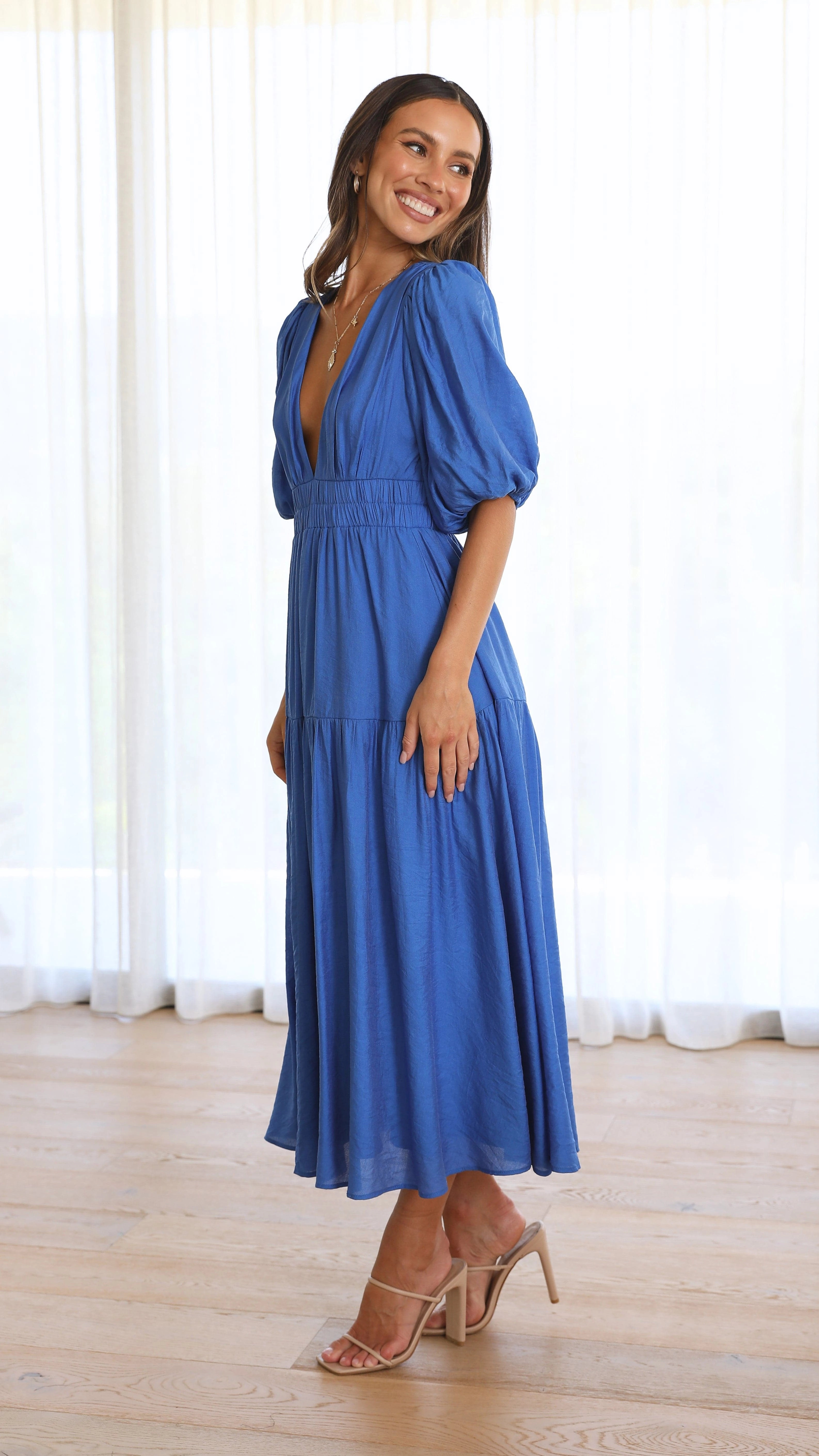 Erin Midi Dress - Cobalt Blue