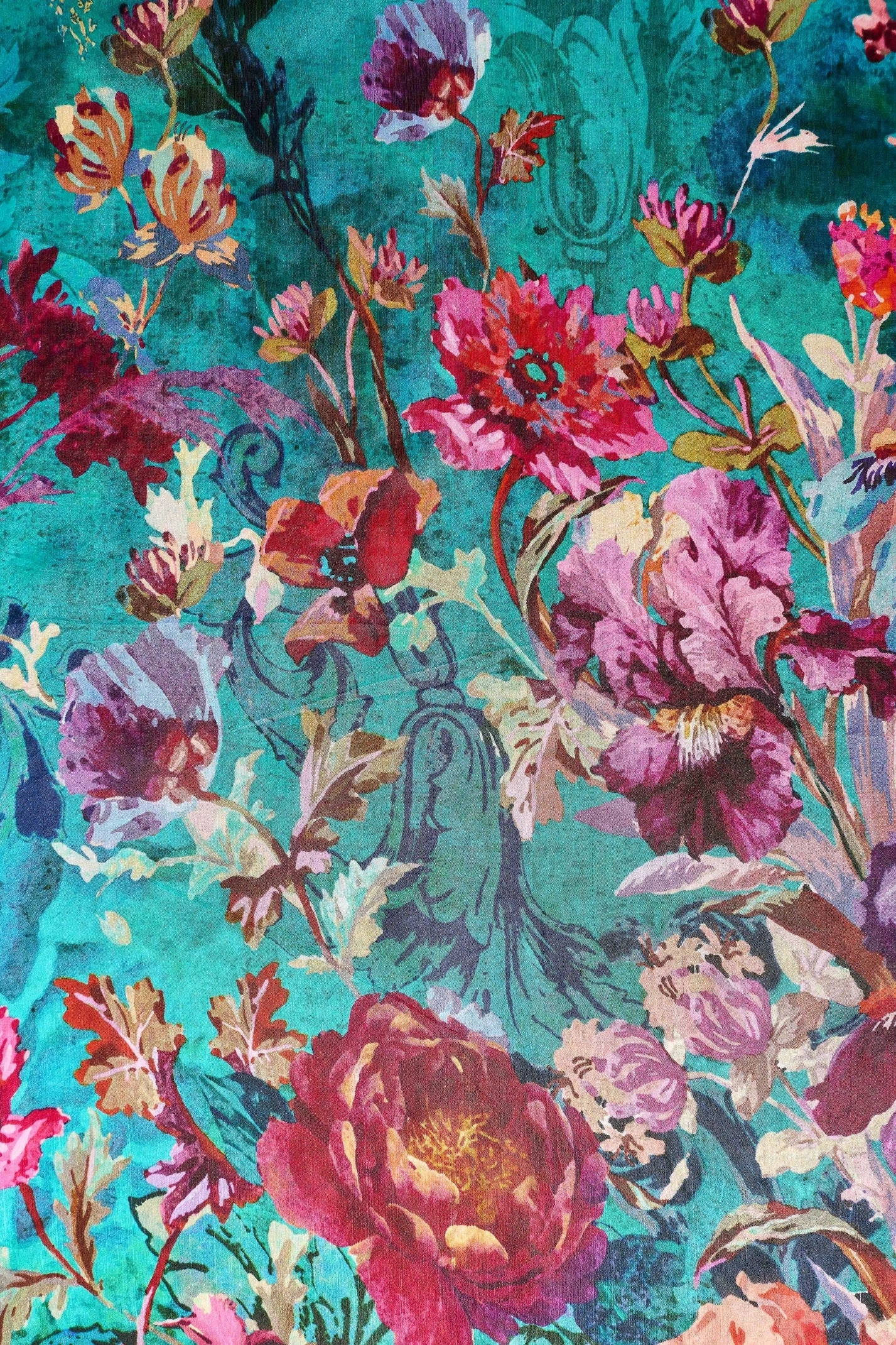 Jade Botanical Silk Scarf