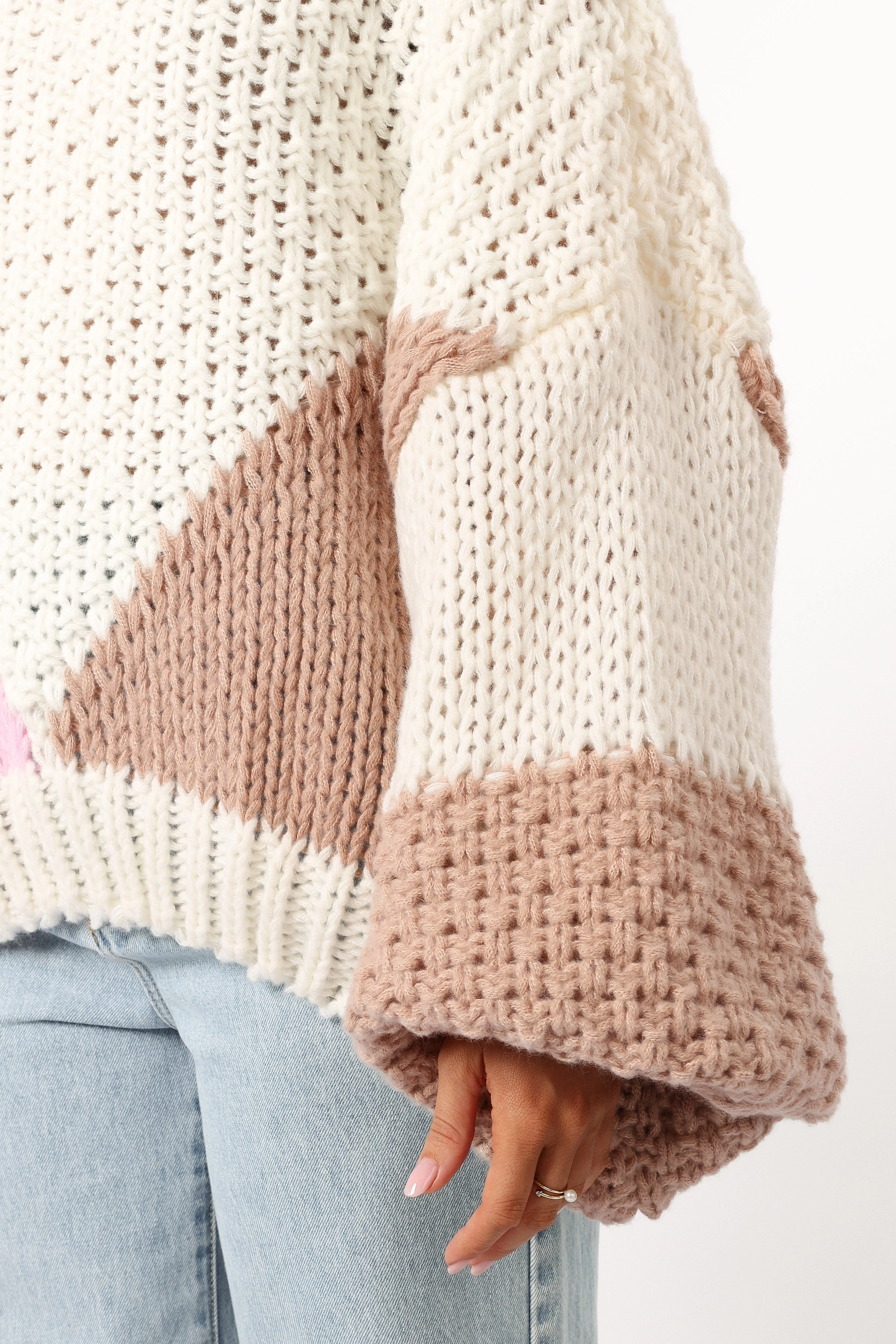 Koda Pattern Knit Sweater - Pink Multi