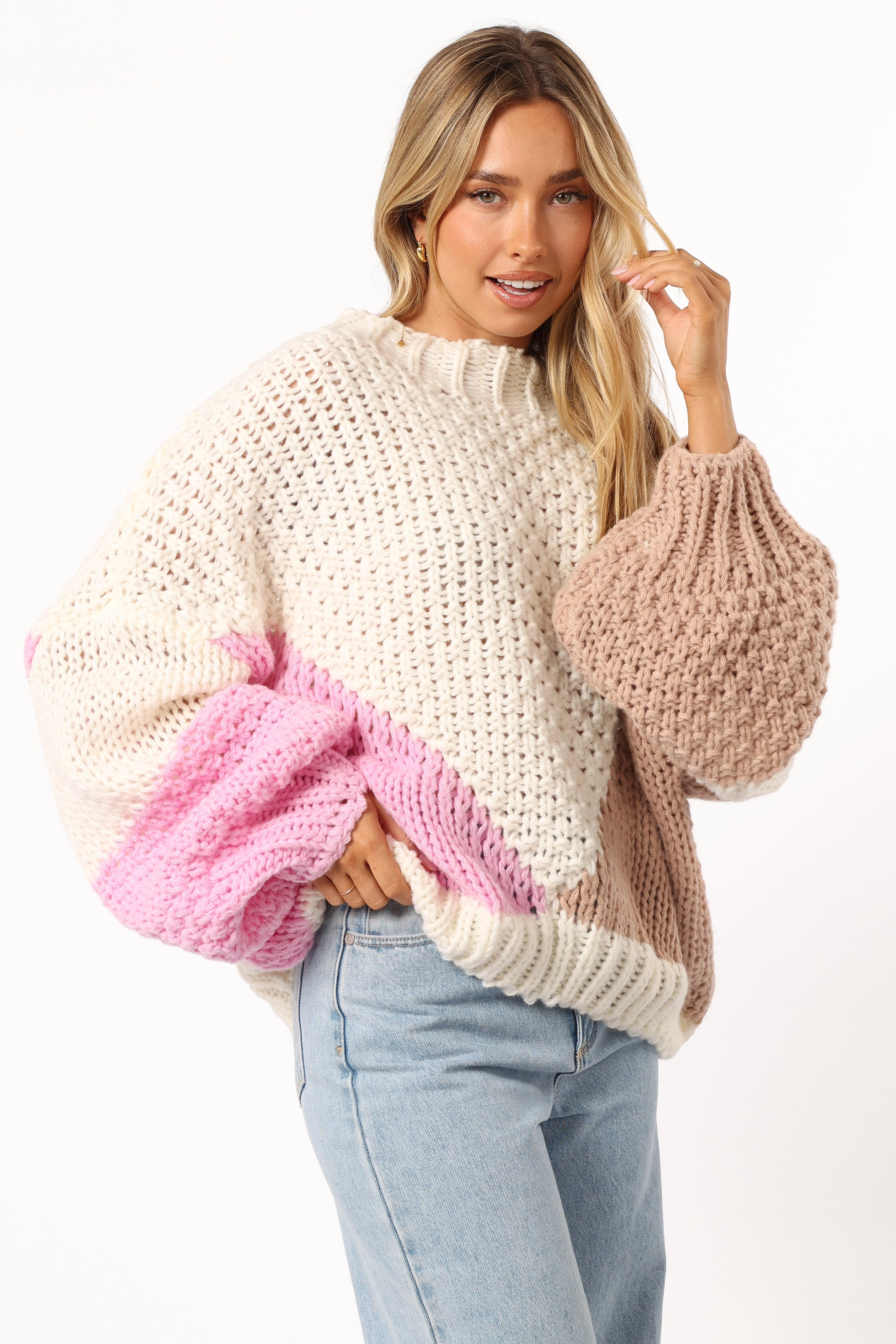 Koda Pattern Knit Sweater - Pink Multi