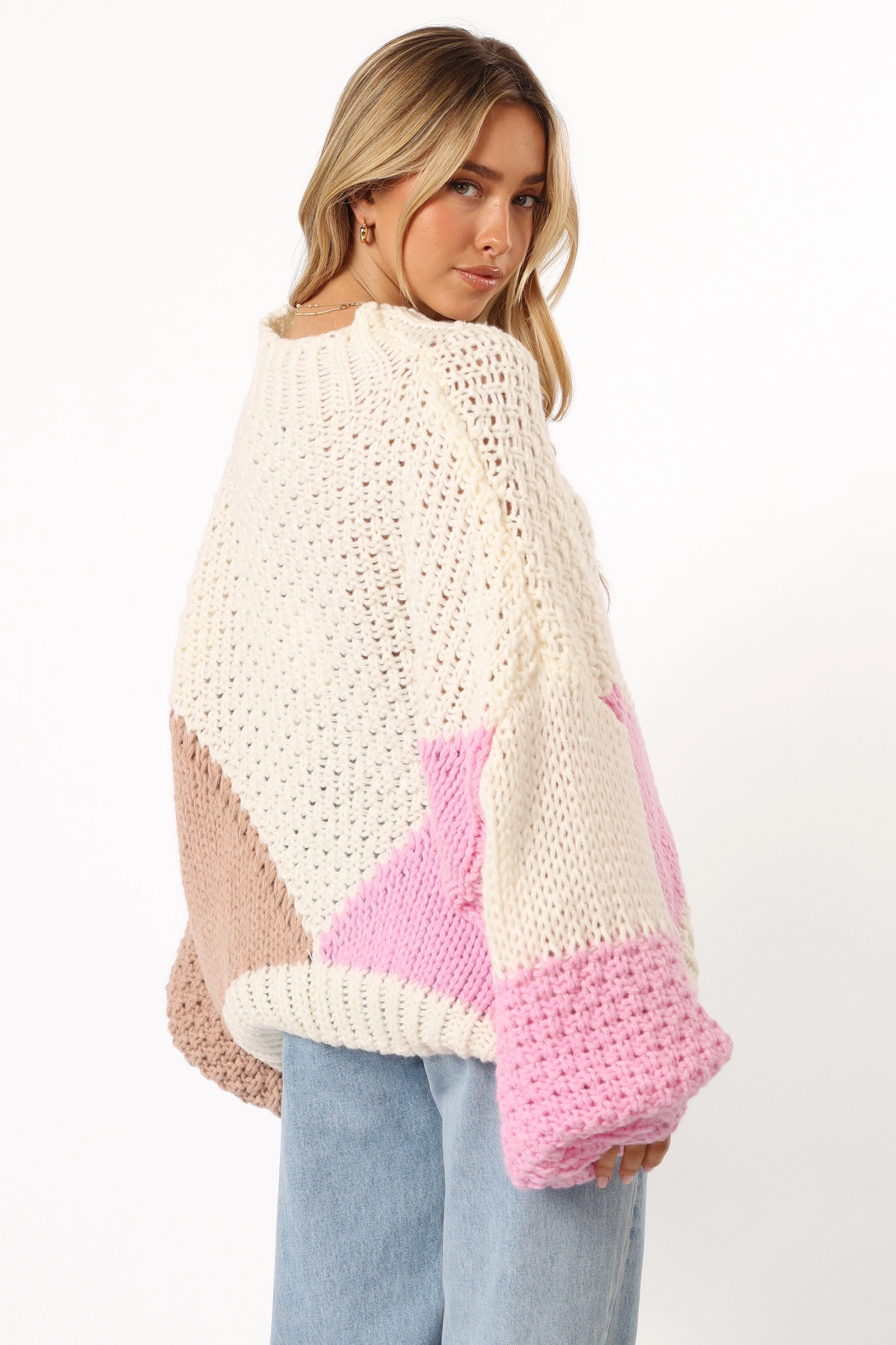 Koda Pattern Knit Sweater - Pink Multi