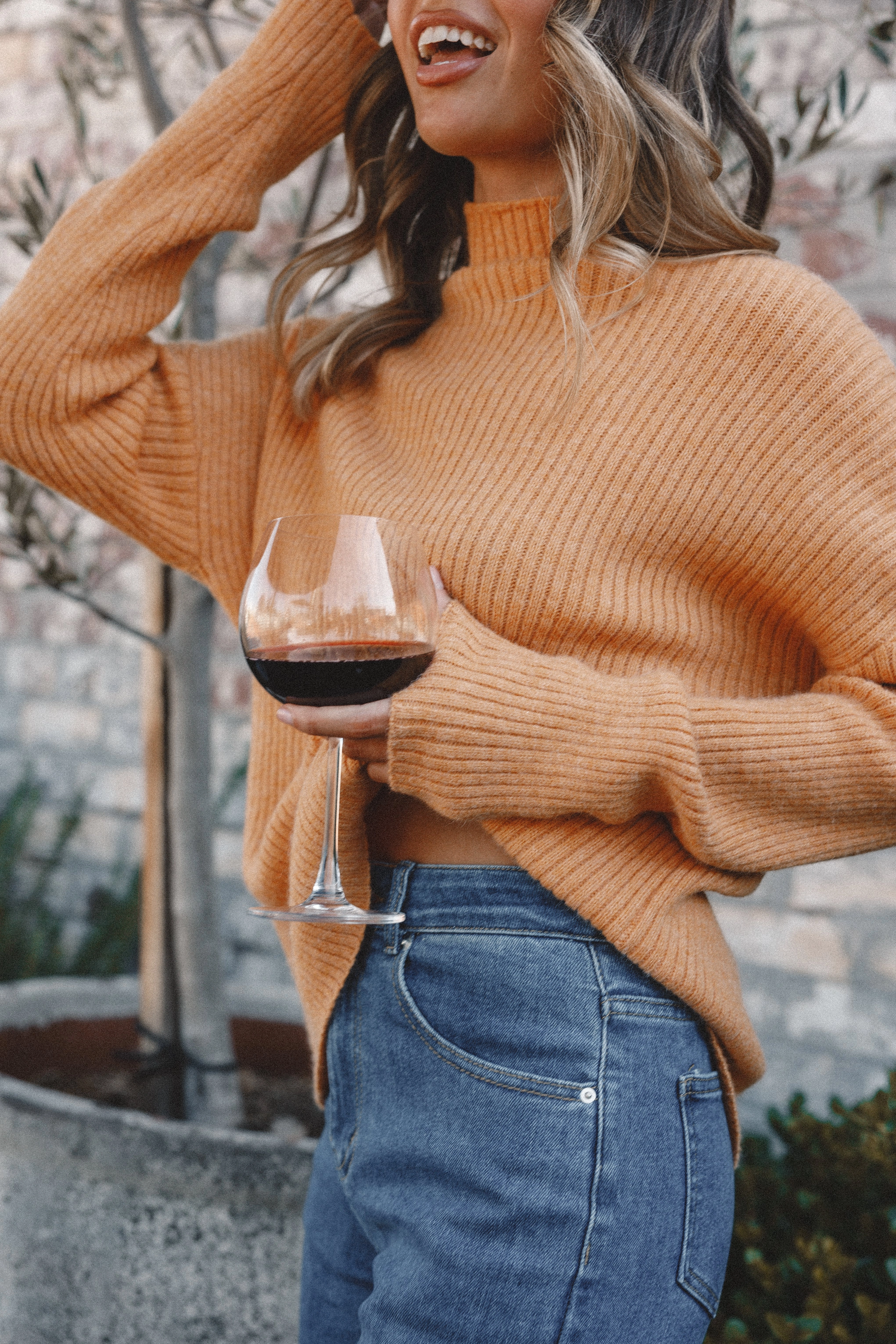 Kora Mock Neck Knit Sweater - Camel