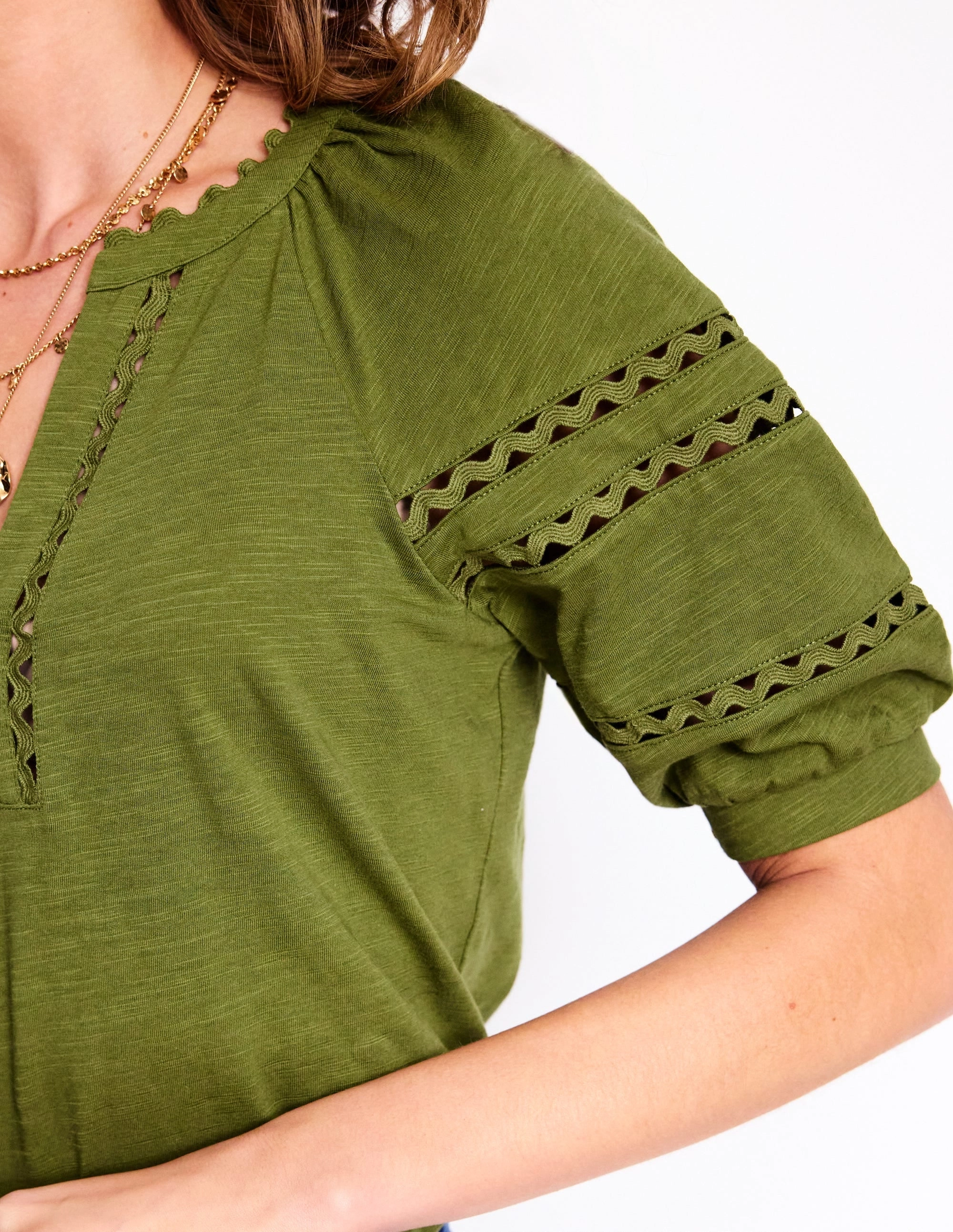 Maisy Rikrak Trim Top-Mayfly