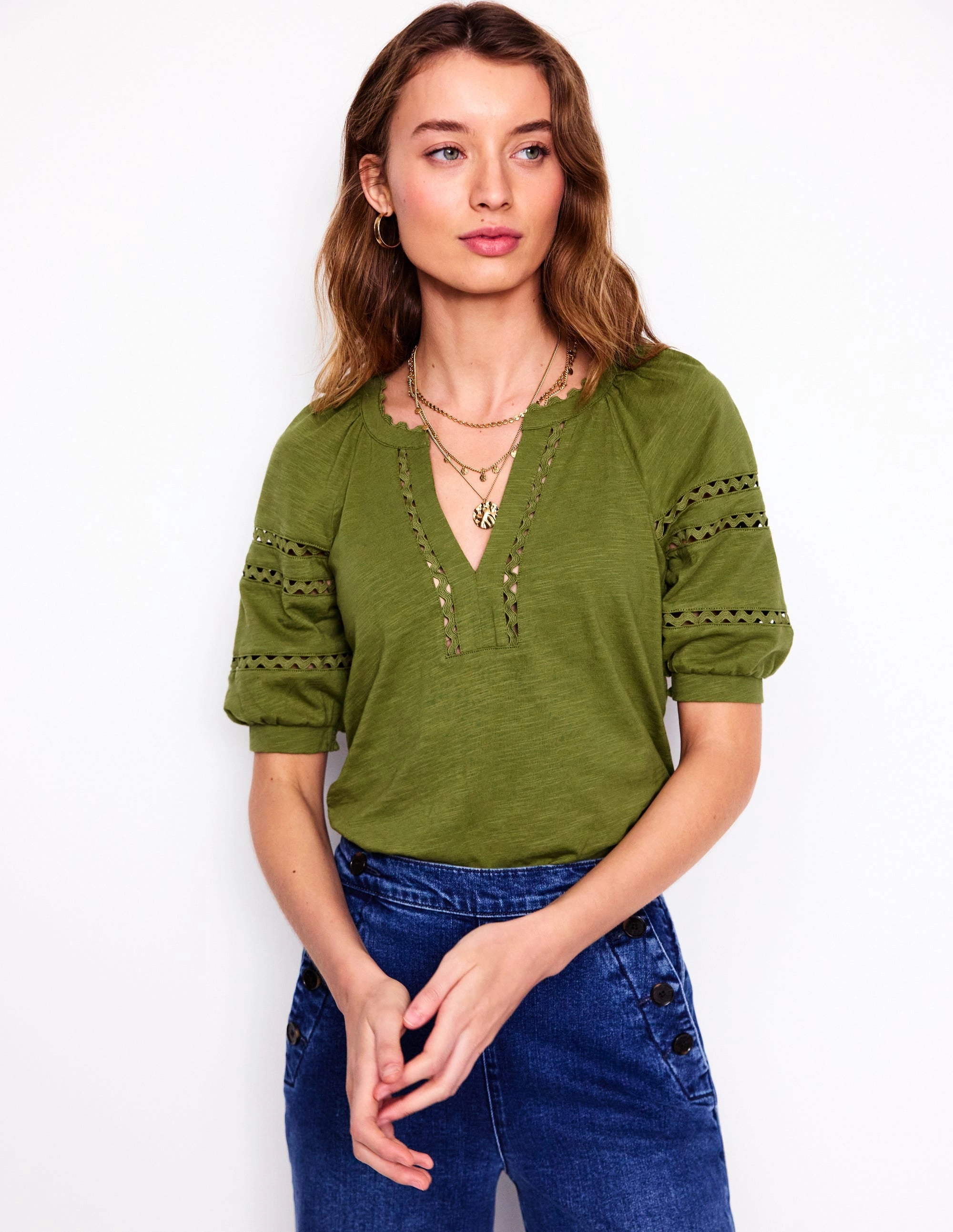 Maisy Rikrak Trim Top-Mayfly
