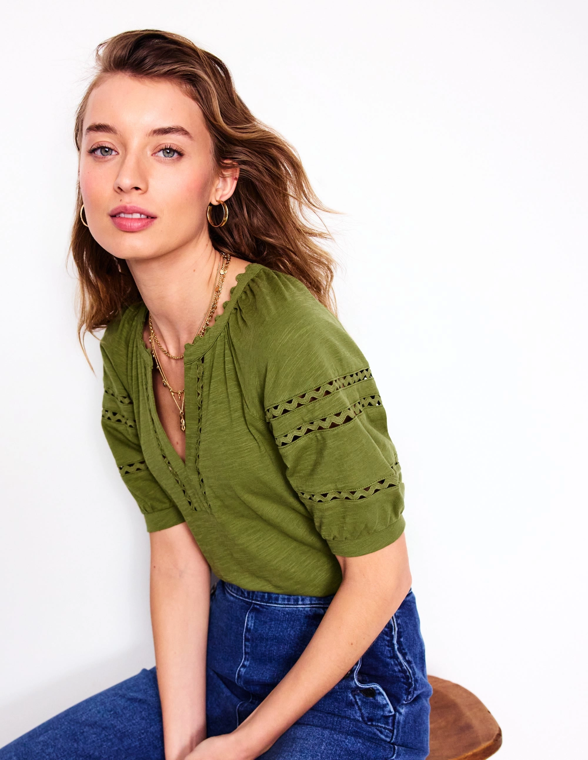 Maisy Rikrak Trim Top-Mayfly