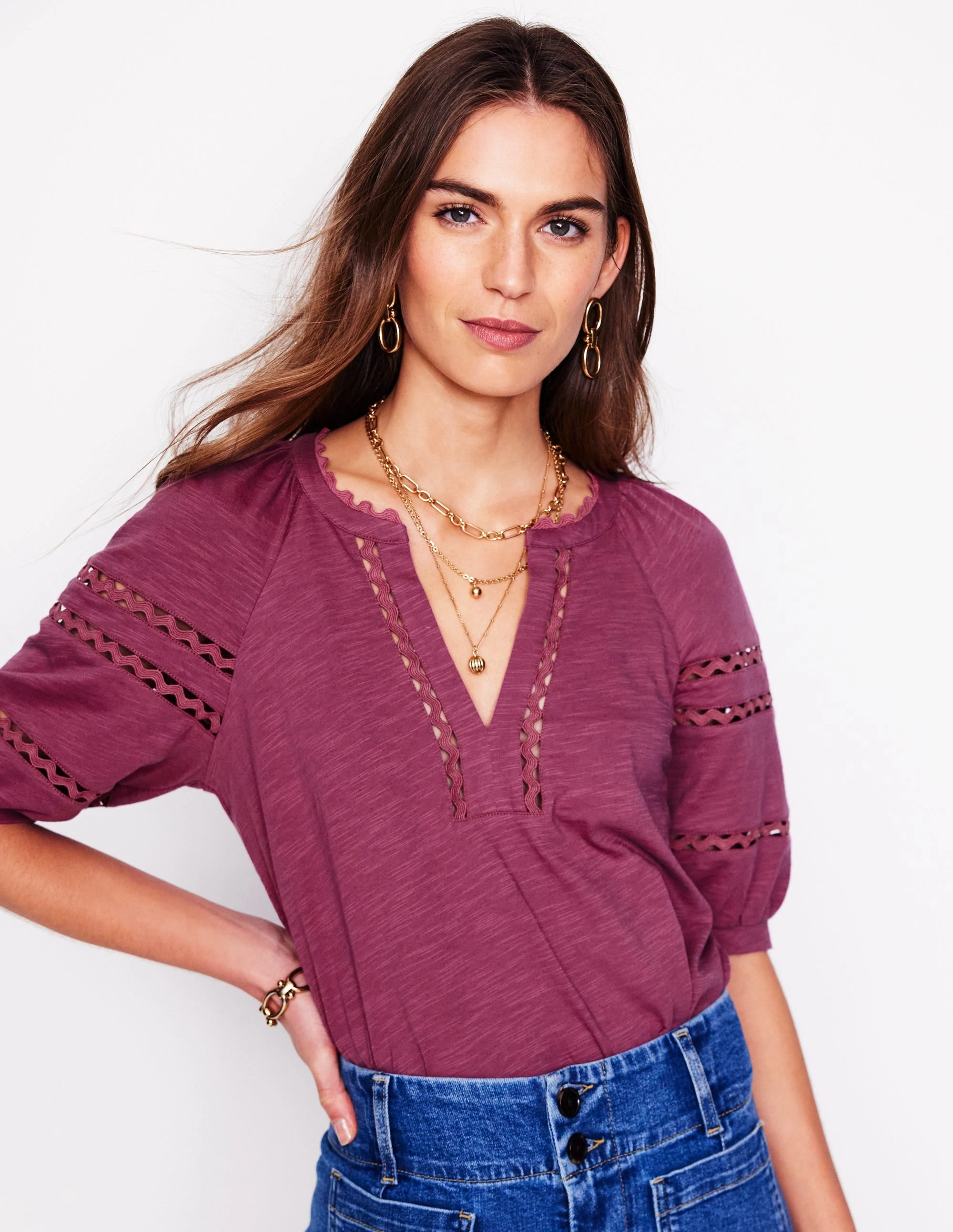 Maisy Rikrak Trim Top-Violet Quartz