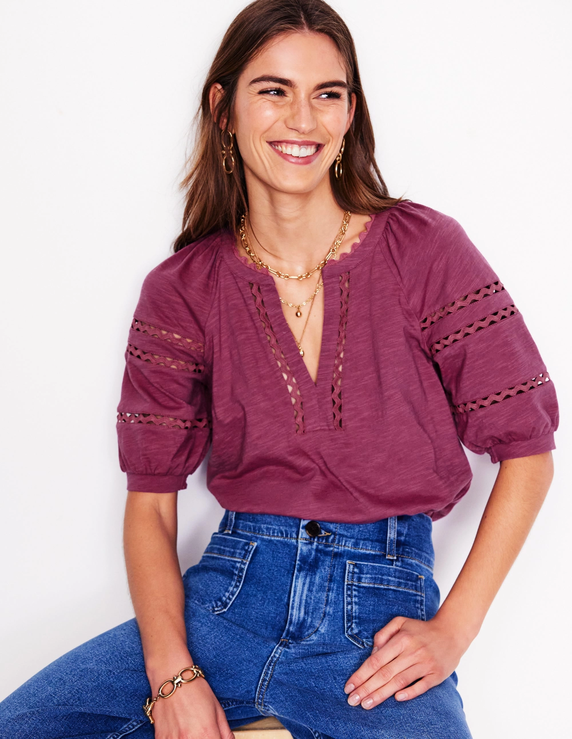 Maisy Rikrak Trim Top-Violet Quartz