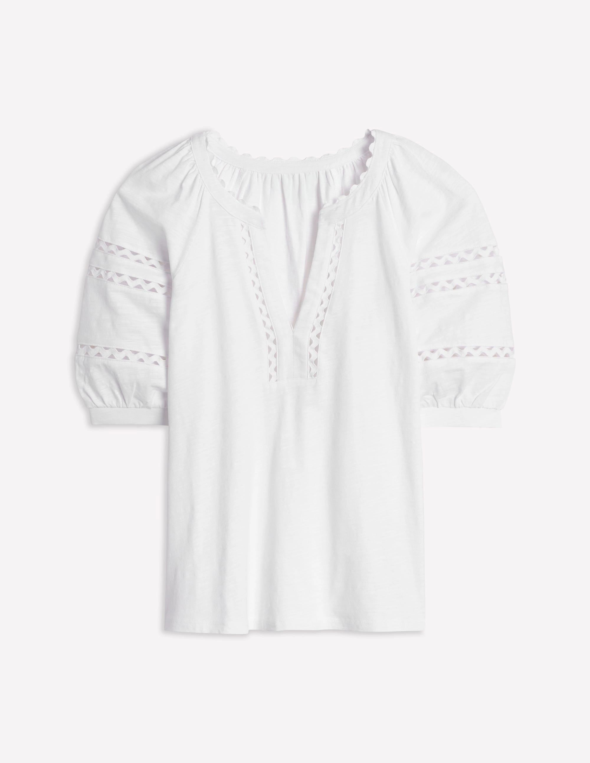 Maisy Rikrak Trim Top-White
