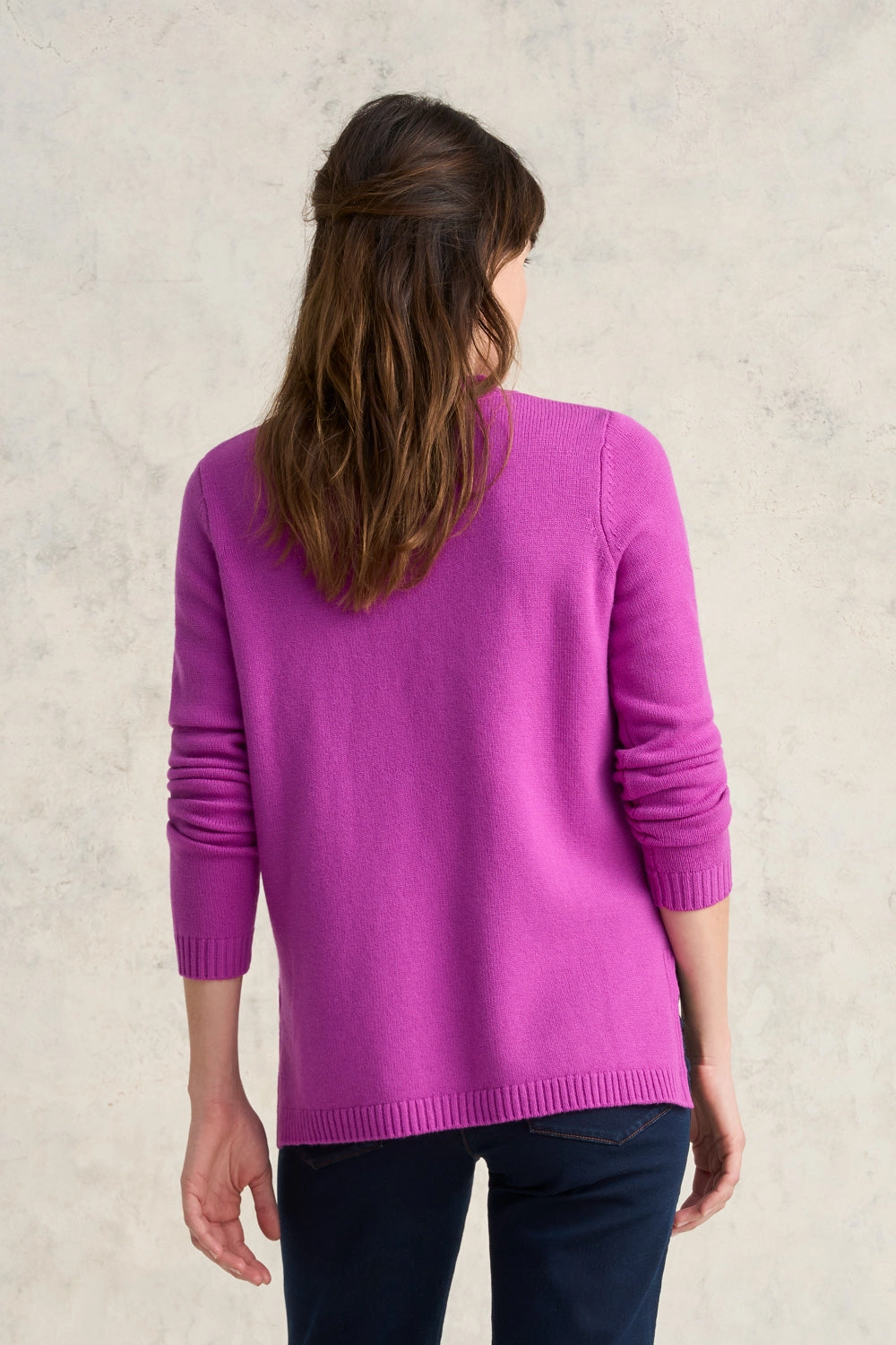 Merino Crew Neck Jumper - Fuchsia