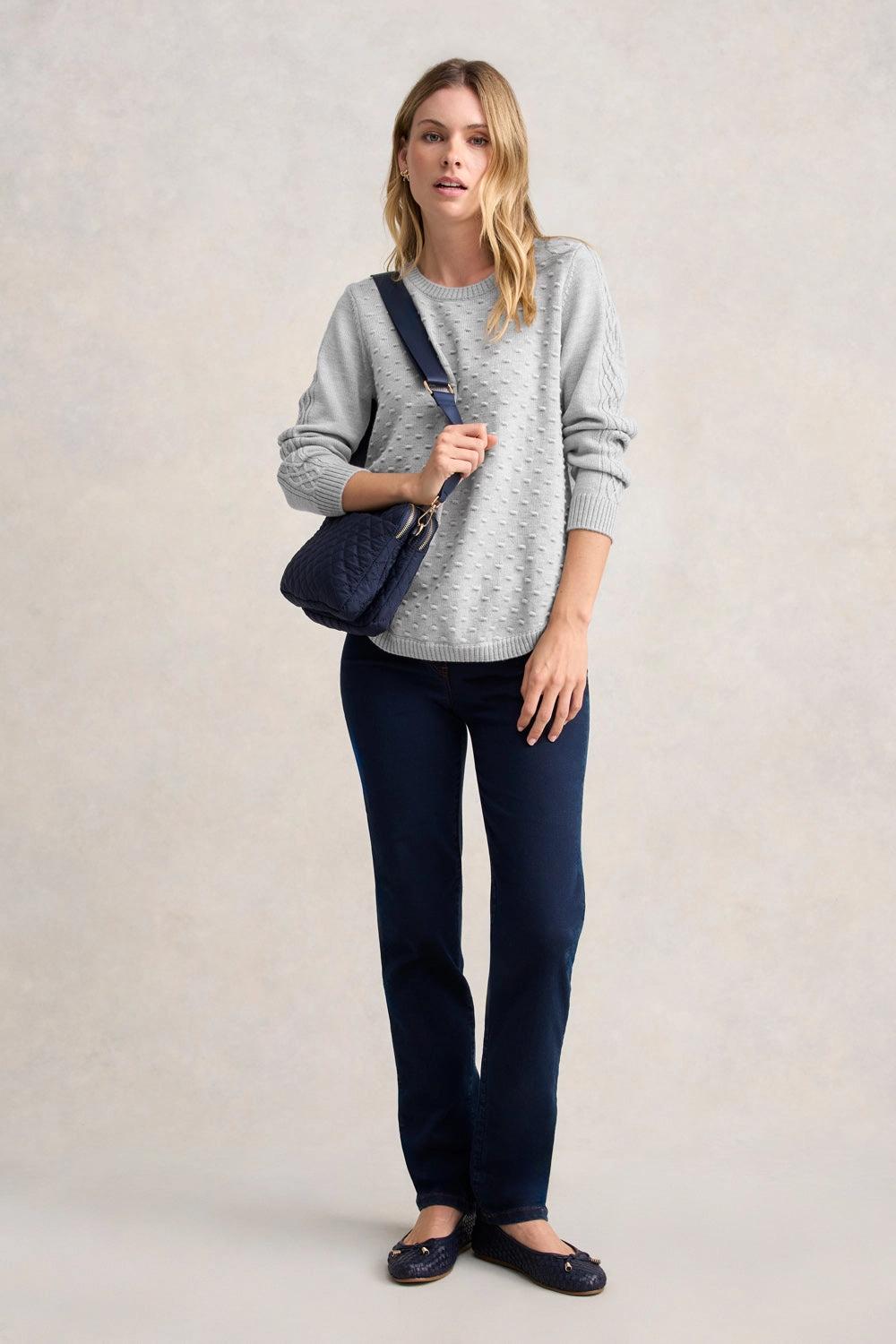 Merino Wool Popcorn Jumper - Frost
