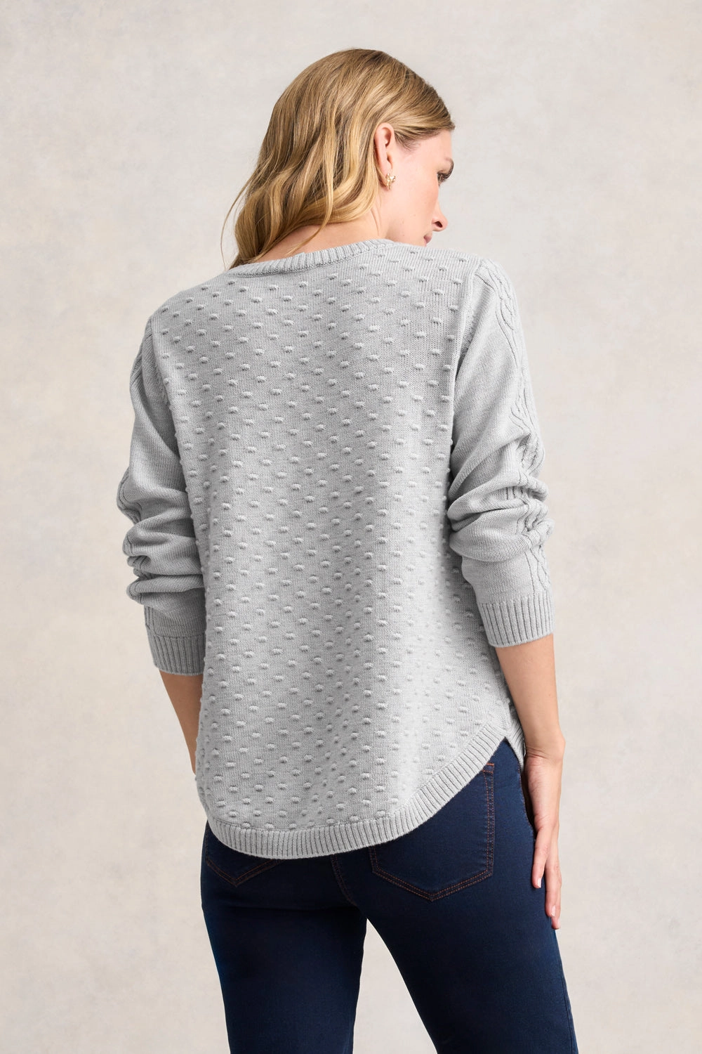 Merino Wool Popcorn Jumper - Frost