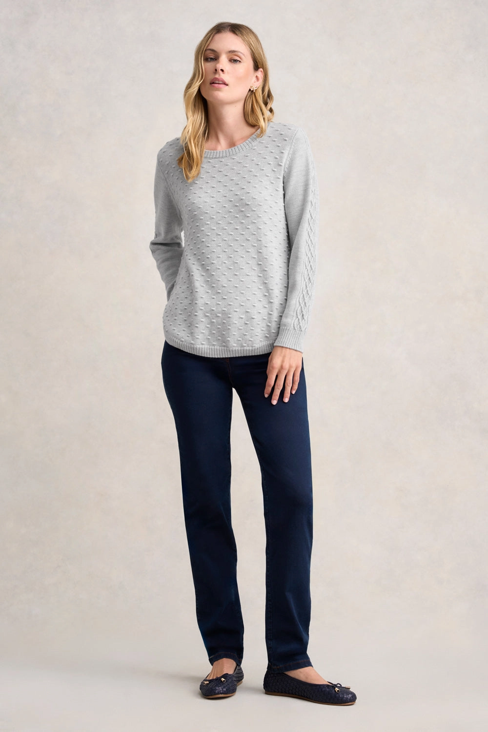 Merino Wool Popcorn Jumper - Frost