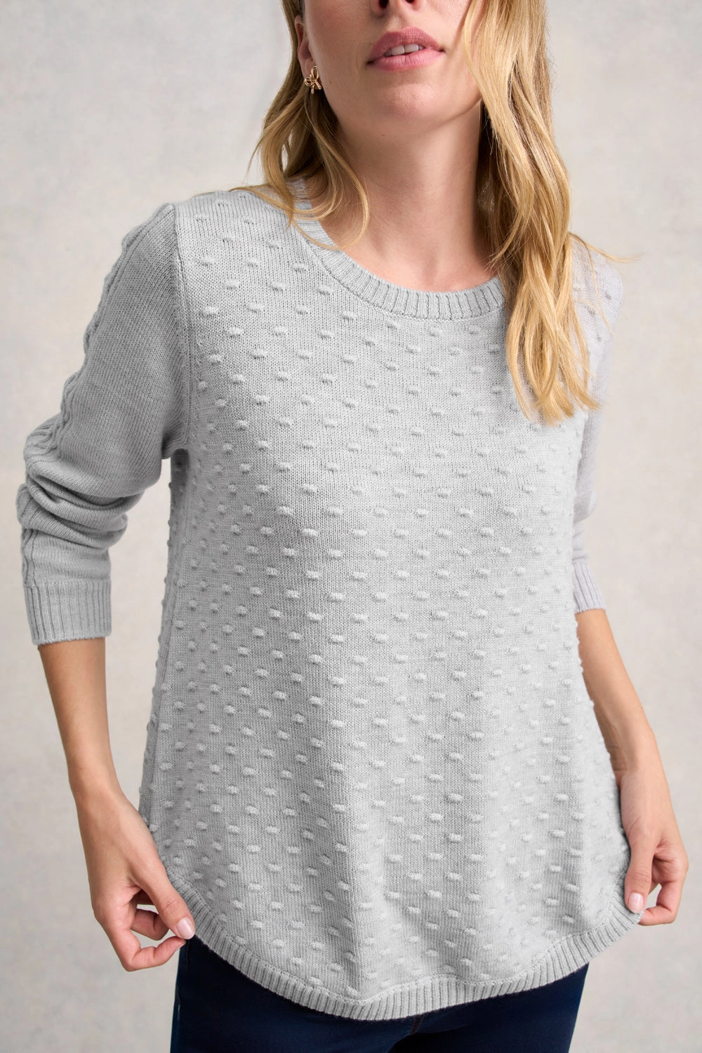 Merino Wool Popcorn Jumper - Frost