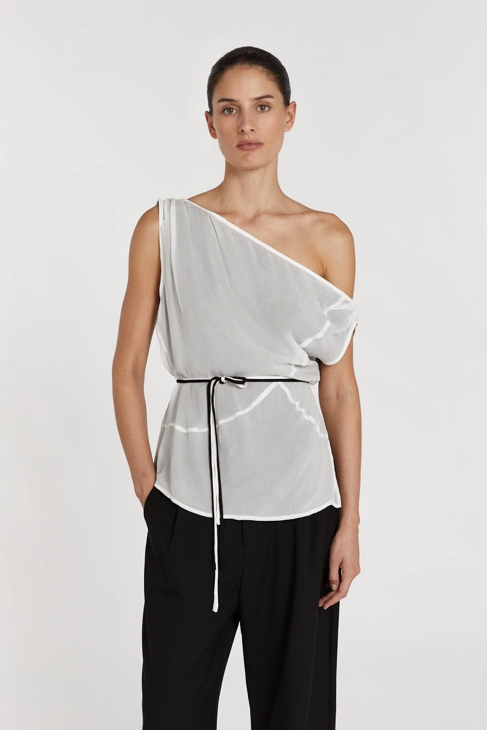 MIA OFF WHITE ASYMMETRICAL TOP