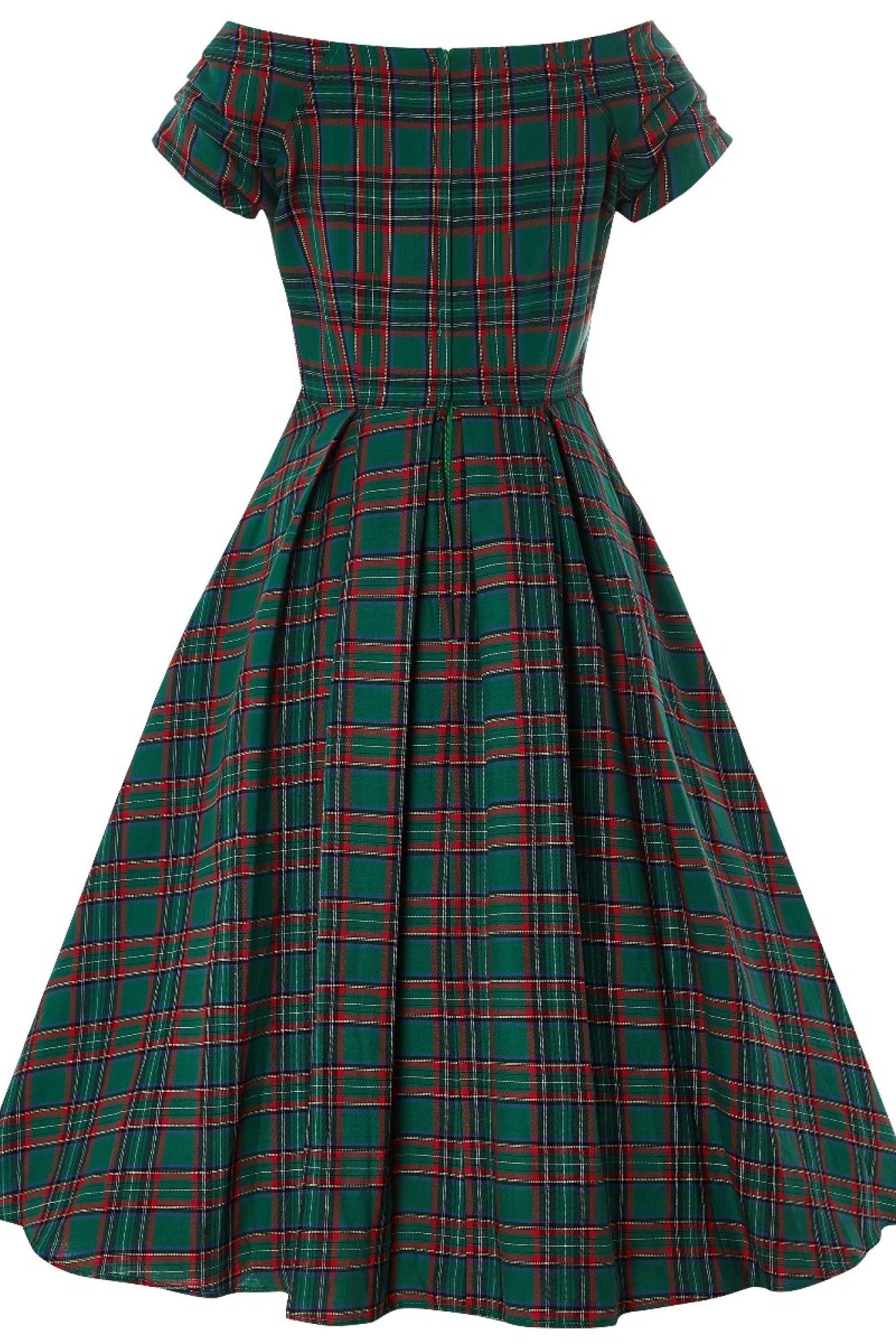 Miss Lily Dress in Green Tartan
