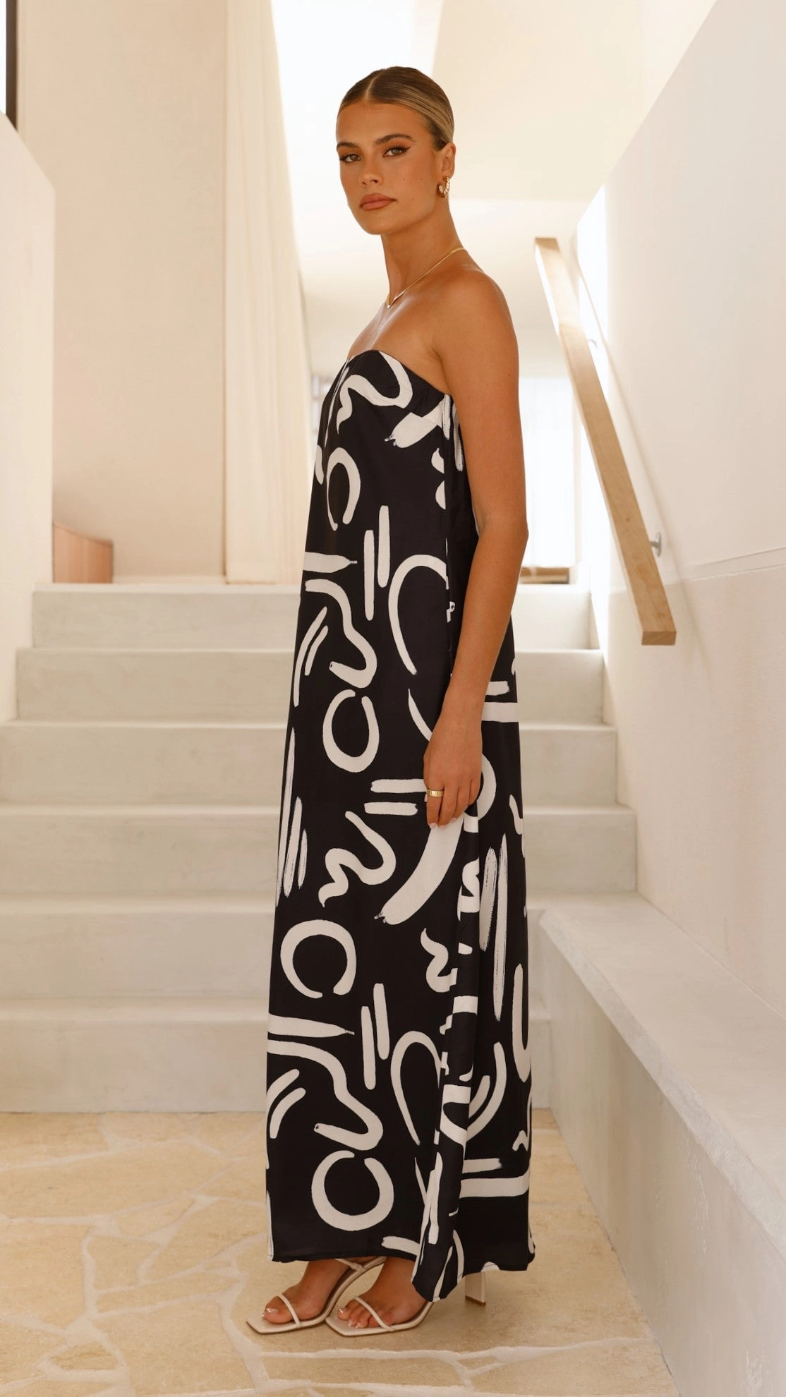 Oasis Strapless Maxi Dress - Black/Sand York