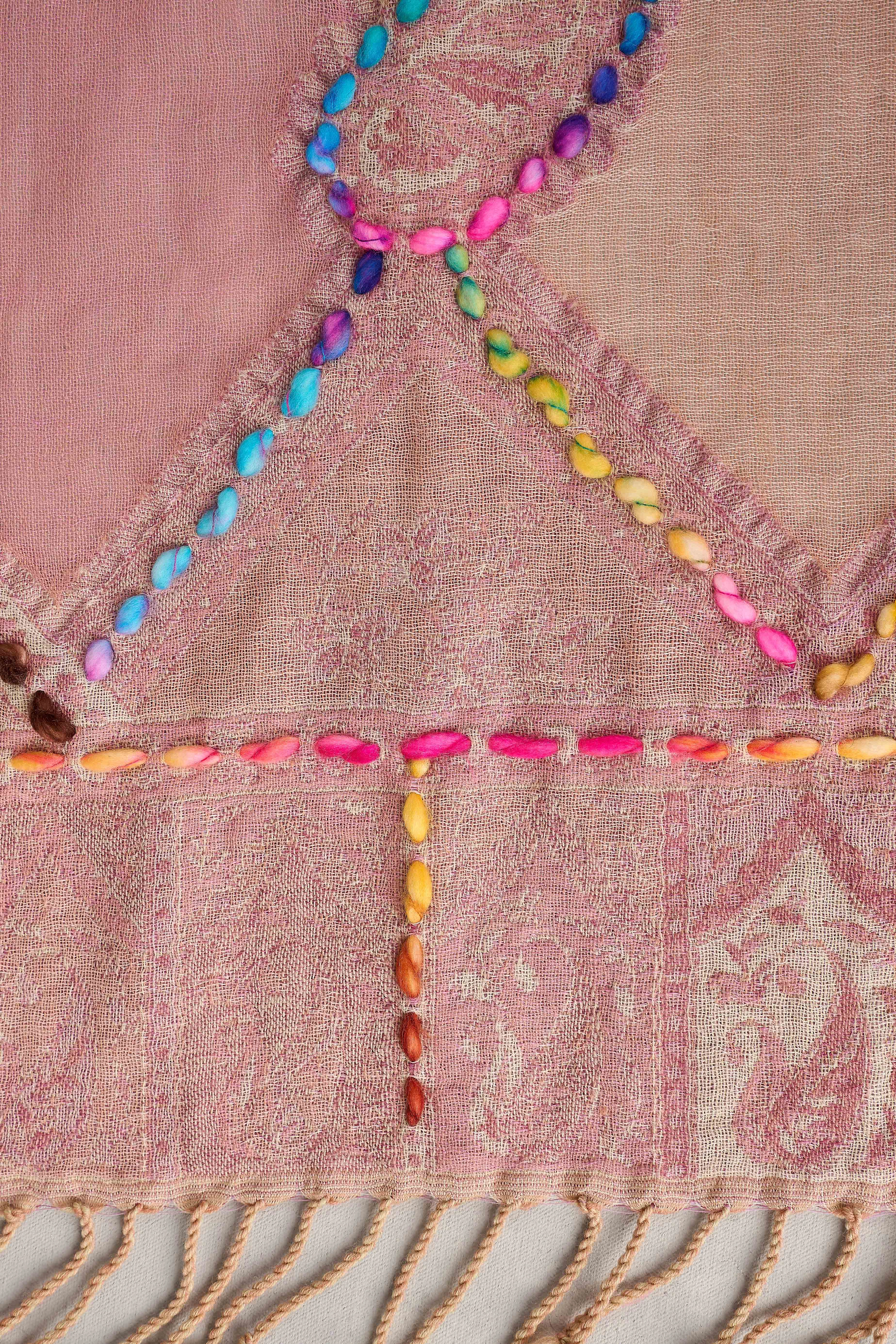 Paisley Embellished Blanket Scarf - Multicolour