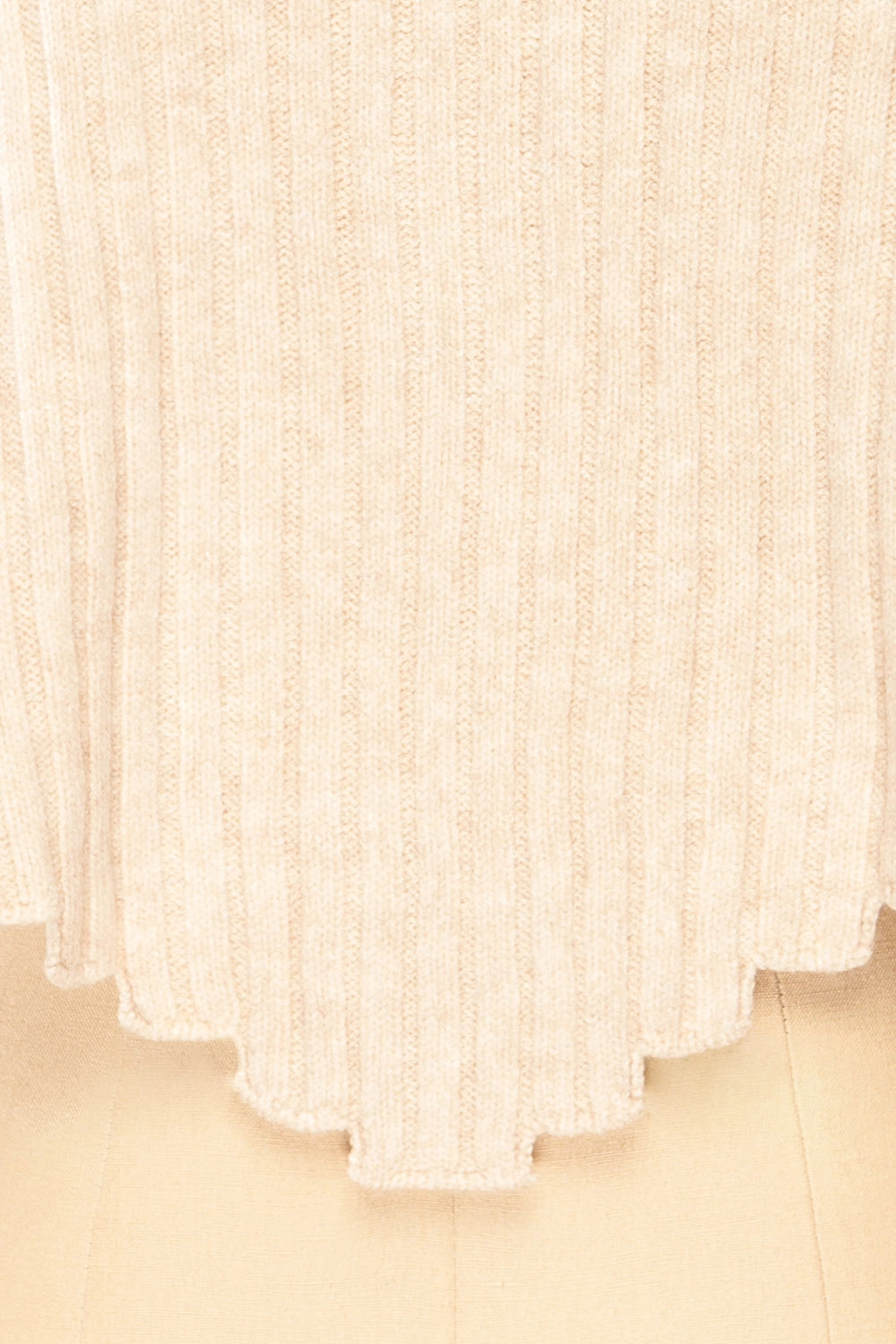 Paramaribo Beige | Asymmetrical Knit Turtleneck Sweater
