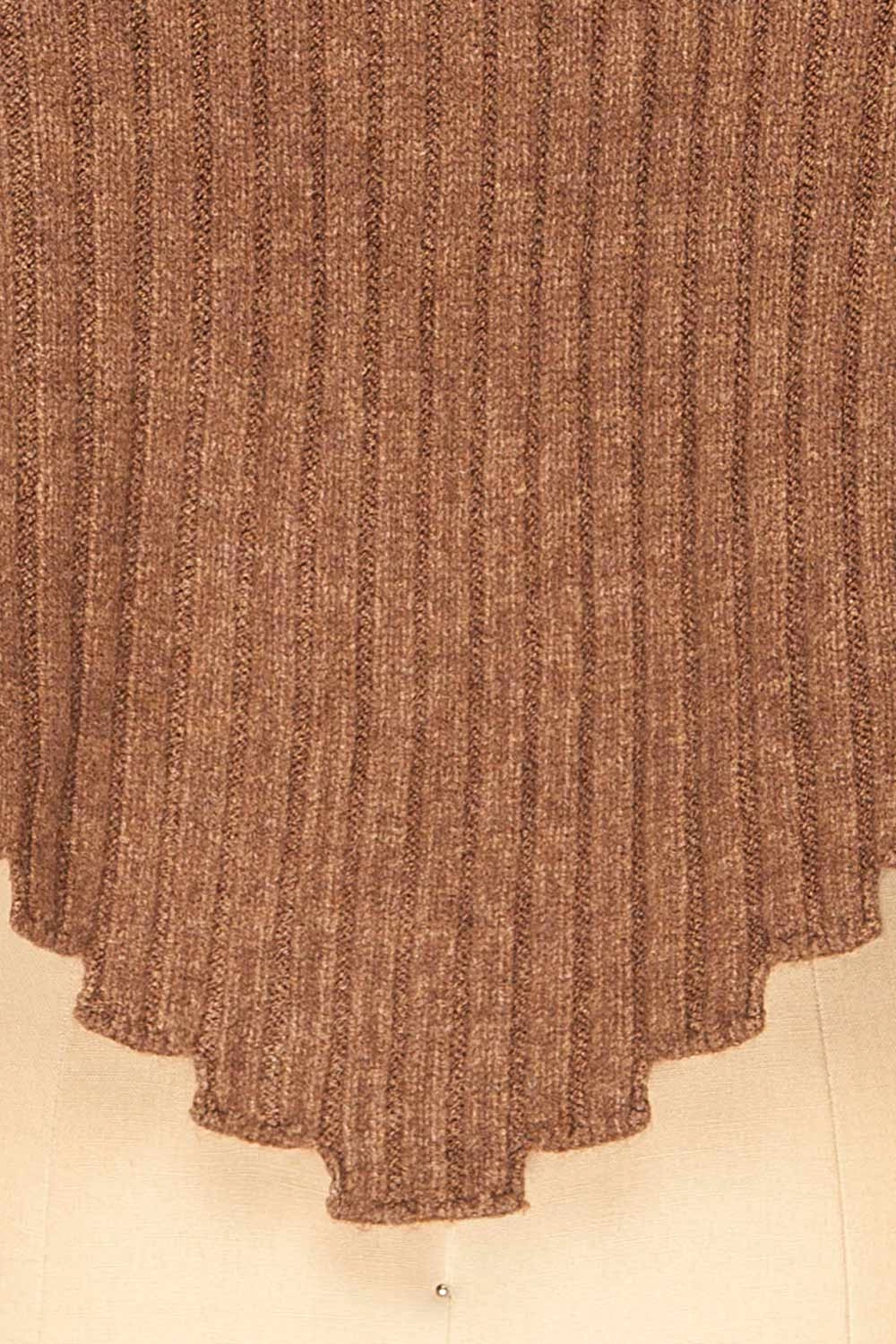 Paramaribo Brown | Asymmetrical Knit Turtleneck Sweater