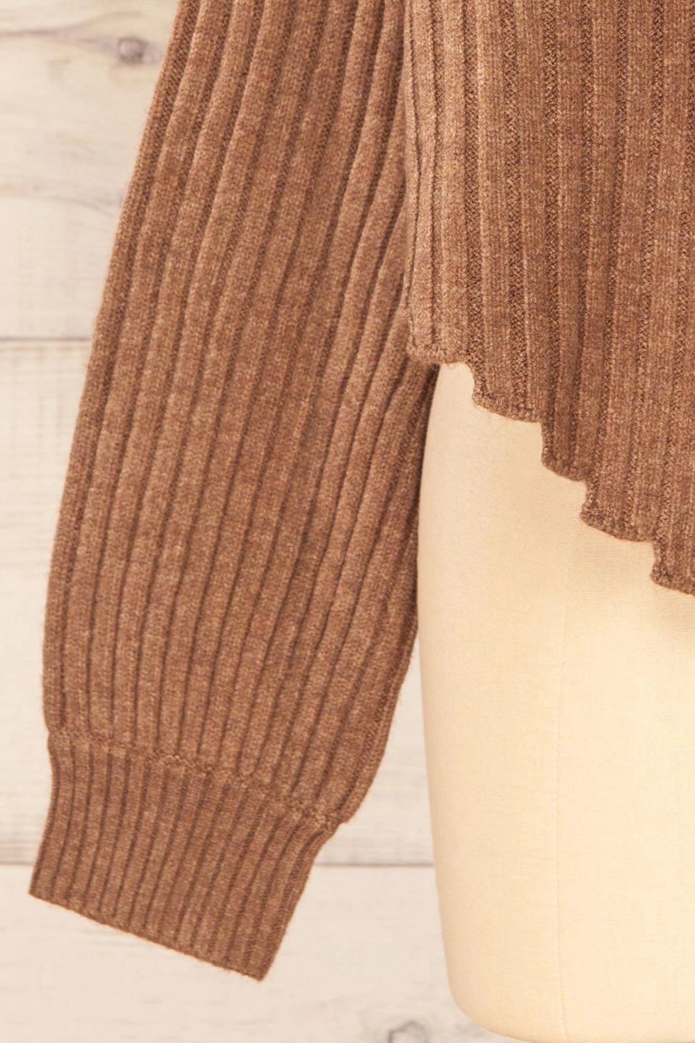 Paramaribo Brown | Asymmetrical Knit Turtleneck Sweater