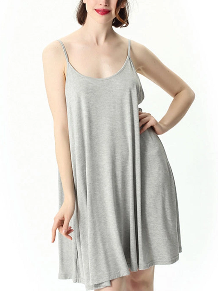 Plus Size Soft Night Dress Cool Sleep Midi Slip Dress