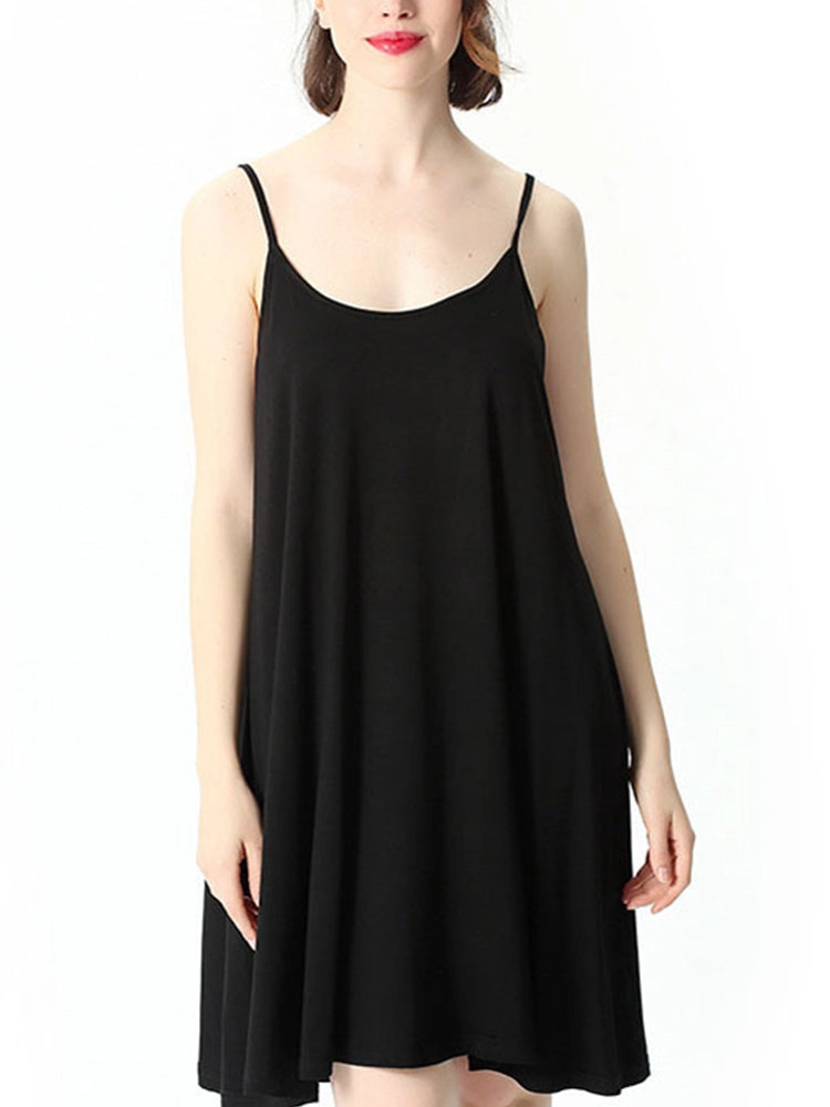 Plus Size Soft Night Dress Cool Sleep Midi Slip Dress