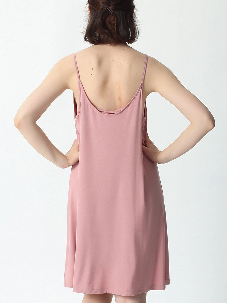 Plus Size Soft Night Dress Cool Sleep Midi Slip Dress