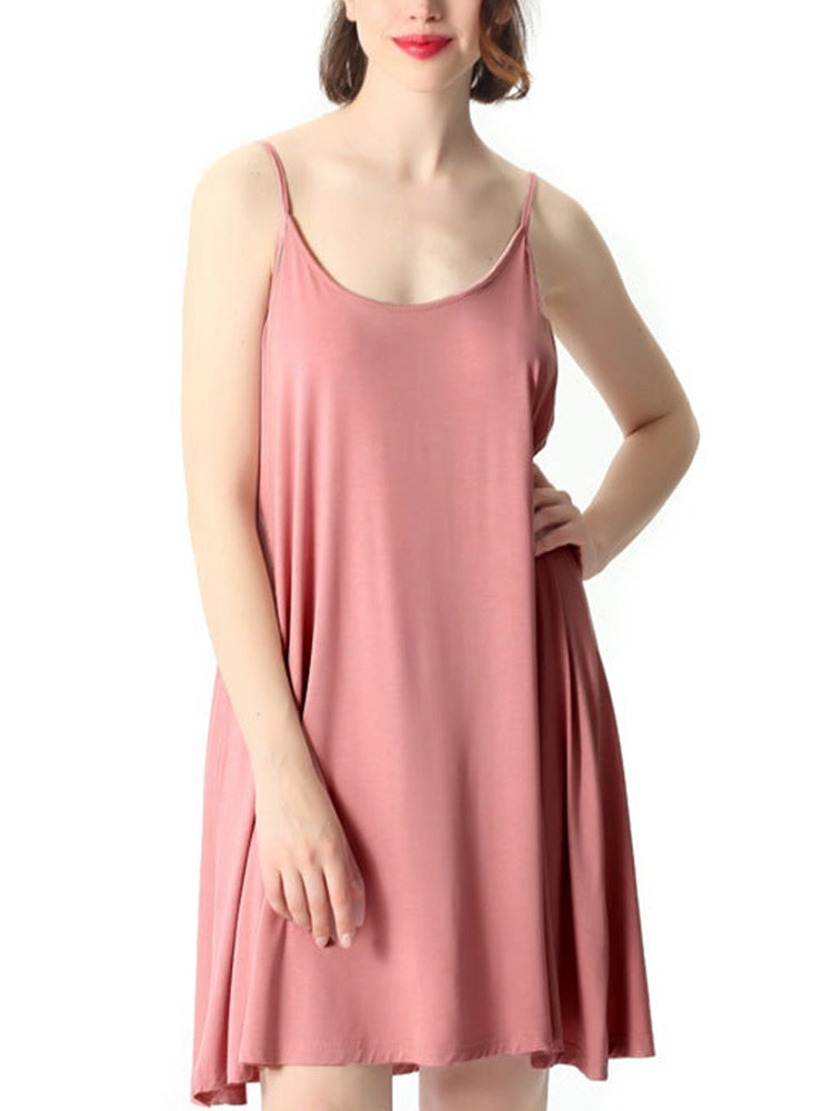 Plus Size Soft Night Dress Cool Sleep Midi Slip Dress