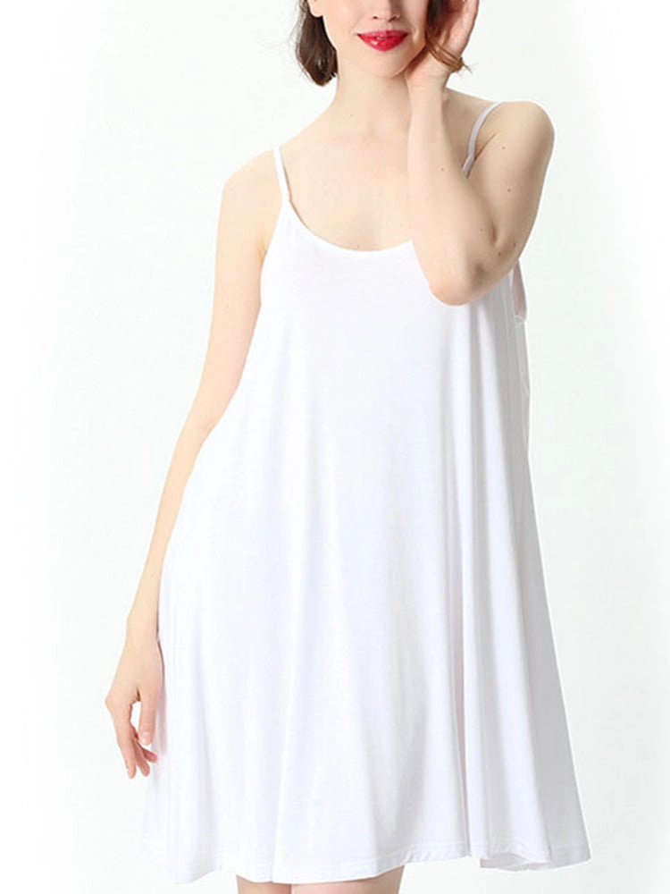 Plus Size Soft Night Dress Cool Sleep Midi Slip Dress