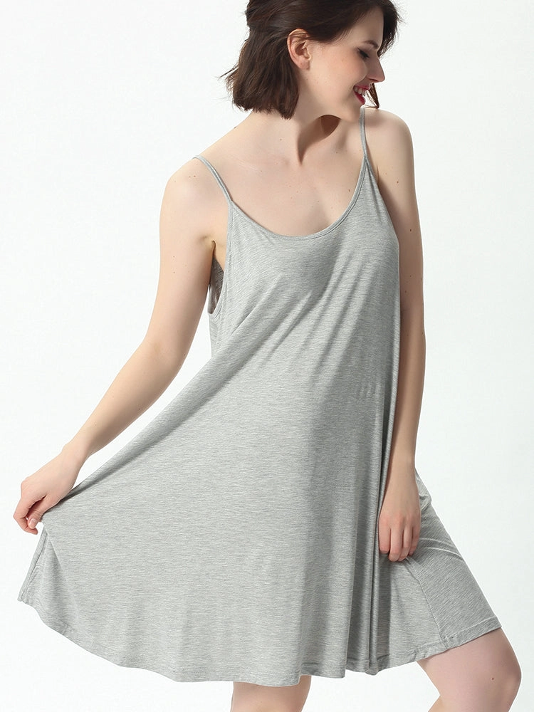 Plus Size Soft Night Dress Cool Sleep Midi Slip Dress