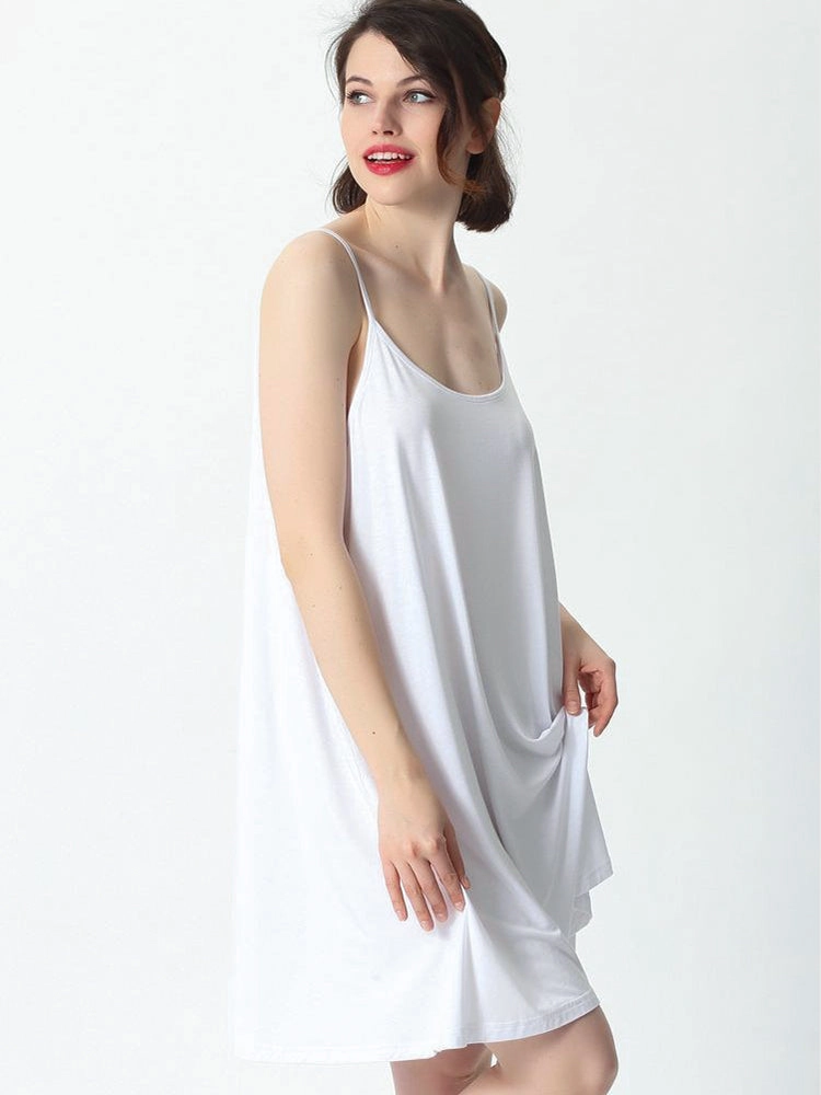 Plus Size Soft Night Dress Cool Sleep Midi Slip Dress