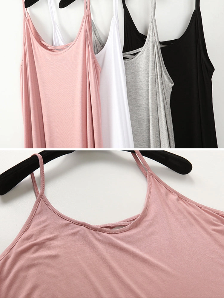 Plus Size Soft Night Dress Cool Sleep Midi Slip Dress